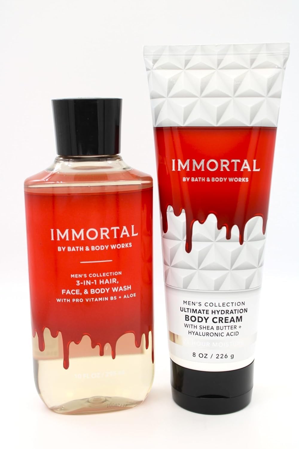 Bath & Body Works Immortal Men's 3-in-1 Hair, Face & Body Wash & Body Cream Set - 2 Piece Grooming Kit for Shower, Travel & Gym | Hydrating & Refreshing Men's Skincare Duo