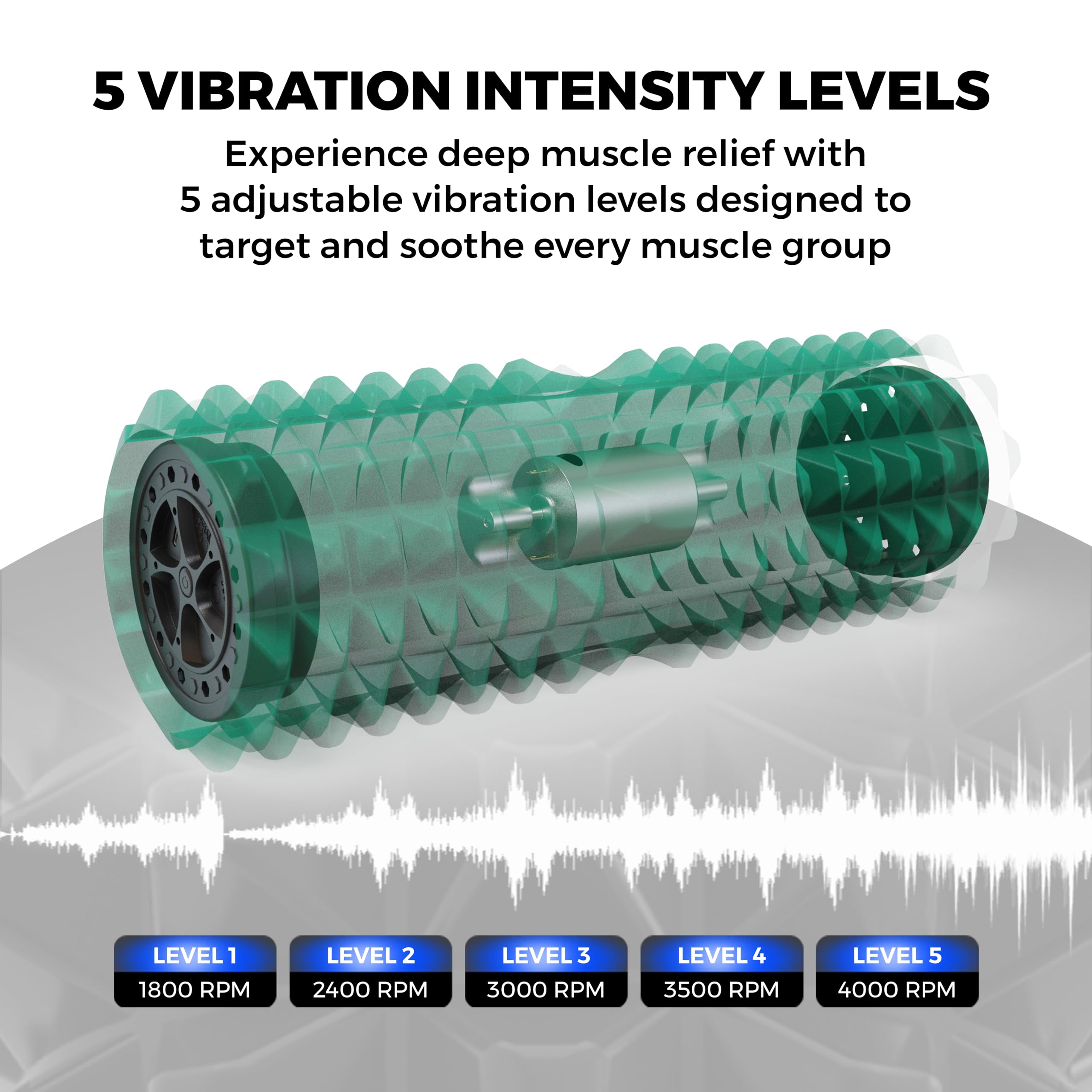 Vibrating Foam Roller for Muscle Recovery & Pain Relief - Ergonomic Massage Roller for Fitness, Yoga, Physical Therapy & Deep Tissue Massage - Portable Body Massager for Athletes & Gym Recovery - Perfect for Post-Workout, Home Gym & Sports Therapy