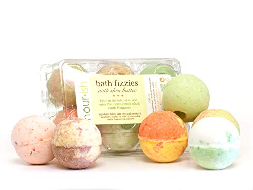 6 Pack Bath Fizzies with Shea Butter, Natural Vitamins & Coconut Oil - Relaxing Bath Bombs for Spa, Self Care & Gift Giving