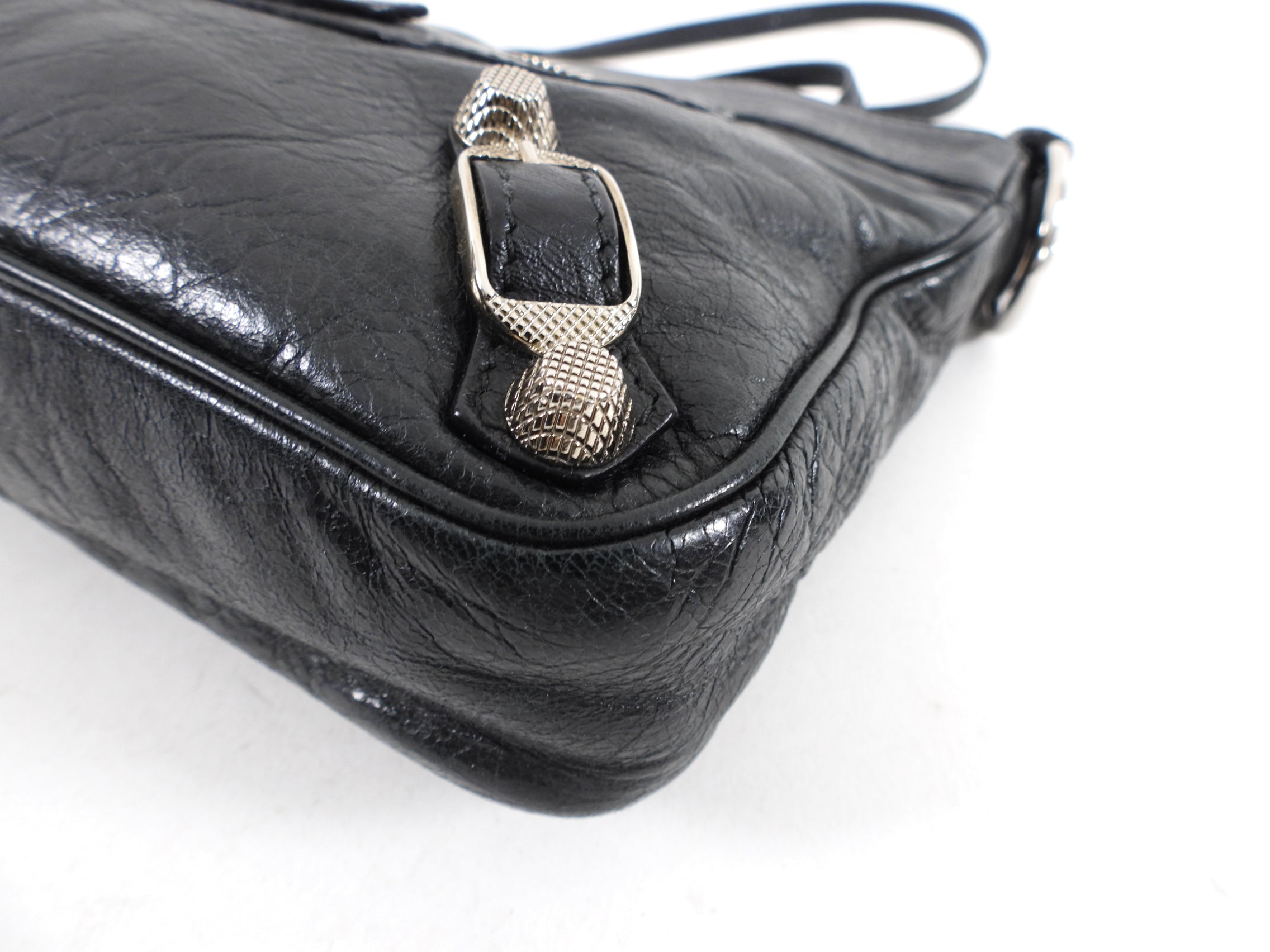 Balenciaga Black Leather Giant 12 Stud Hip Crossbody Bag for Women | Luxury Designer Handbag for Parties, Dating & Night Out
