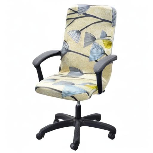 CRFATOP Universal Stretch Office Chair Cover with Durable Zipper - High Back Desk Chair Slipcover for Computer Chairs, Simplistic Style (Size M, Model A18) - Perfect for Home Office, Gaming Setup & Conference Rooms