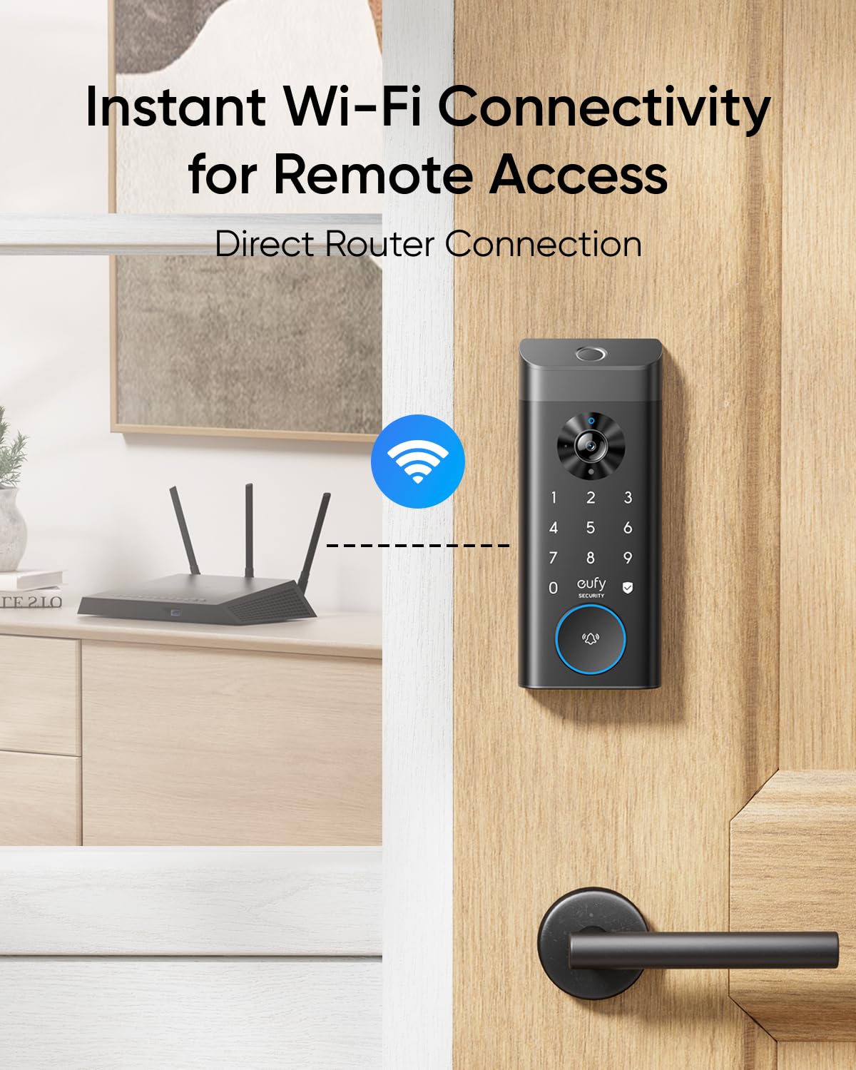 eufy Security Video Smart Lock E330 - 3-in-1 Smart Door Lock with Camera, Doorbell & Fingerprint Keyless Entry | Built-in WiFi Deadbolt | Easy Installation for Front Door Security | Perfect for Home, Apartment & Airbnb Smart Access Control