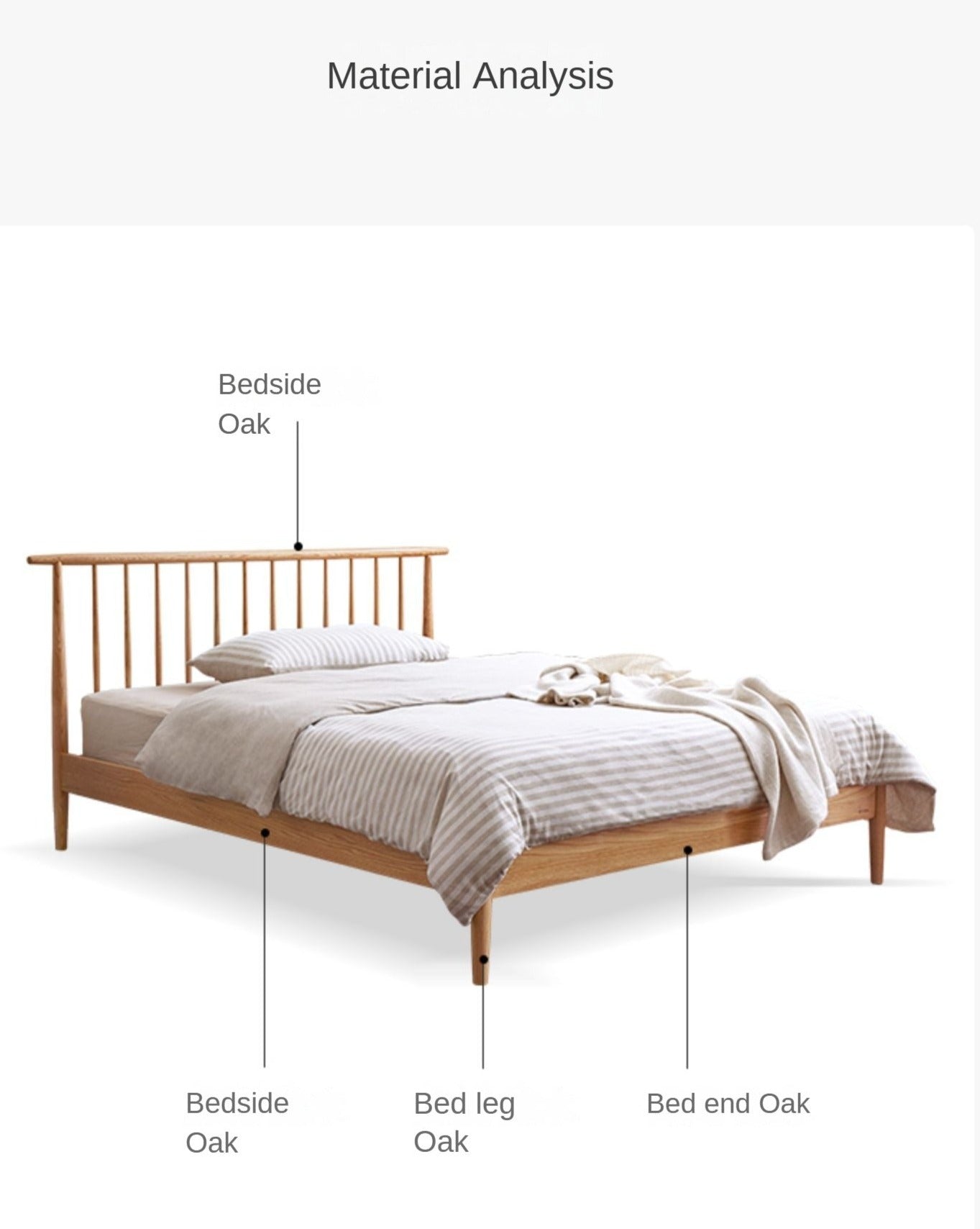 Solid Oak & Beech Wood Windsor Bed - Handcrafted Classic Wooden Bed Frame for Bedroom - Perfect for Master Bedroom, Guest Room & Cozy Farmhouse Style
