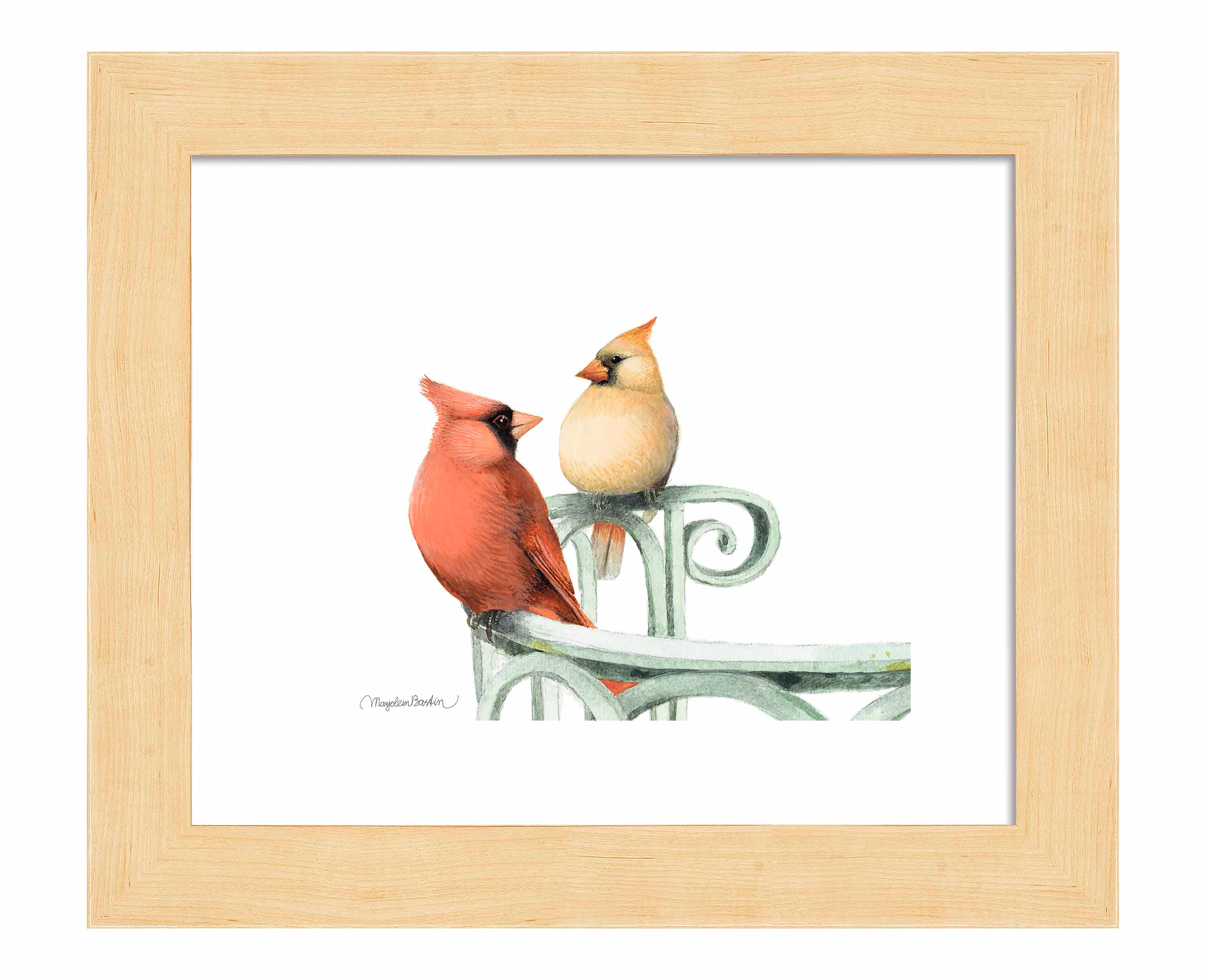 Cardinal Couple Art Prints - Handmade Bird Painting Wall Decor for Living Room, Bedroom & Office | Perfect Gift for Nature Lovers
