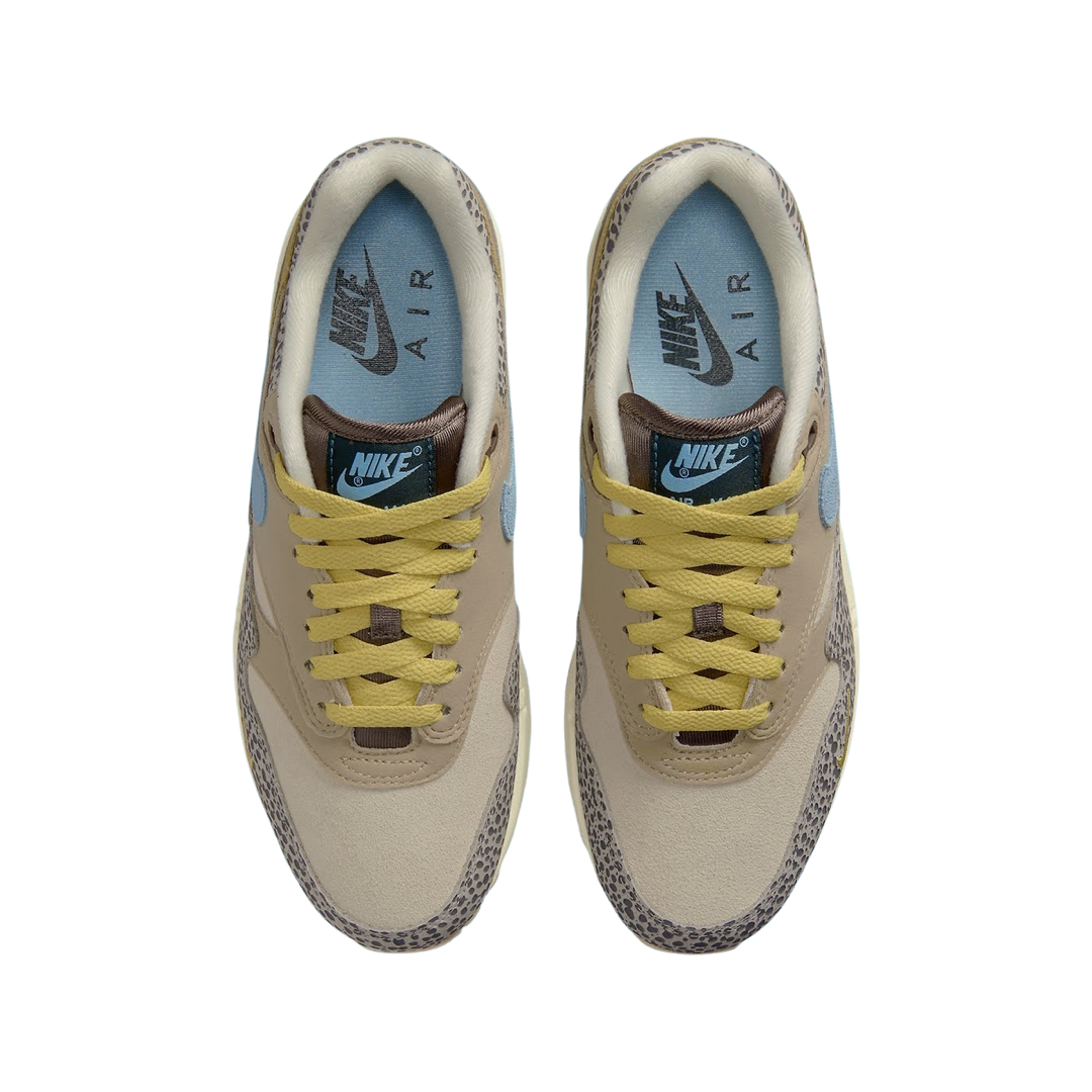 Nike Women's Air Max 1 Safari Sneakers in Cobblestone/Worn Blue/Limestone - Comfortable Running Shoes for Women, Perfect for Jogging, Gym Workouts and Casual Wear
