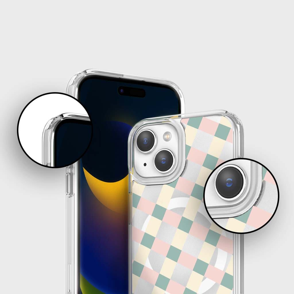 iPhone 15 Clear Case with Light Lattice Design - Slim Protective Cover for iPhone 15 - Perfect for Everyday Use, Travel & Work