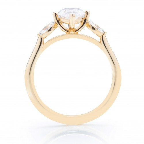 Exquisite Marquise Three Stone Engagement Ring - 14K White Gold Diamond Ring for Women - Perfect for Proposals, Anniversaries & Special Occasions