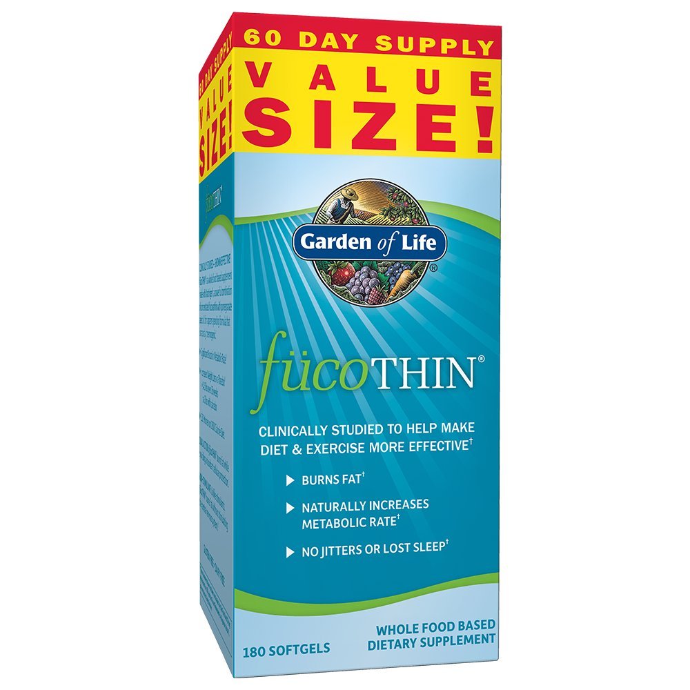 Garden of Life Fucoxanthin Weight Loss Supplement - Natural FucoThin Diet Pills for Metabolism & Fat Burning, 180 Capsules - Supports Healthy Weight Management for Men & Women
