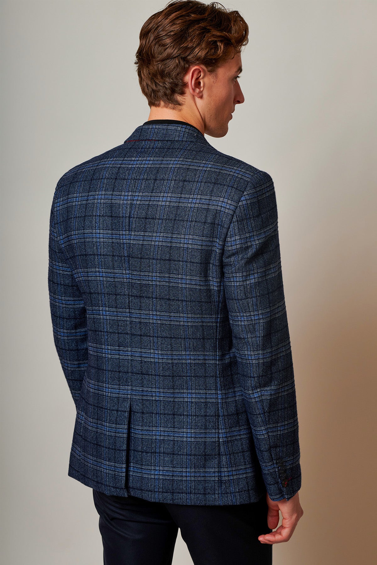 ANDY Blue Check Two Piece Suit for Men - Stylish Formal Business Attire - Perfect for Office, Weddings & Special Occasions