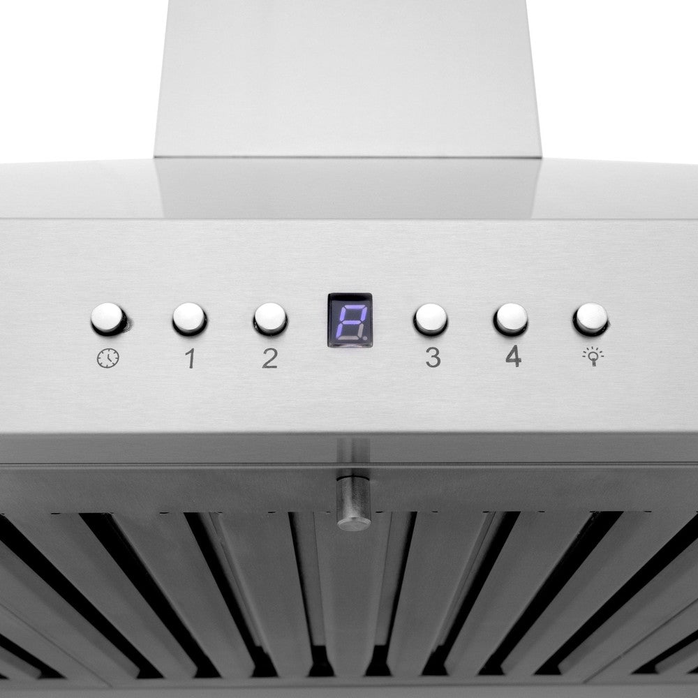 ZLINE KL3CRN BT Stainless Steel Ducted Wall Mount Range Hood with Built-in CrownSound Bluetooth Speakers - Perfect for Modern Kitchens & Open-Concept Living Spaces