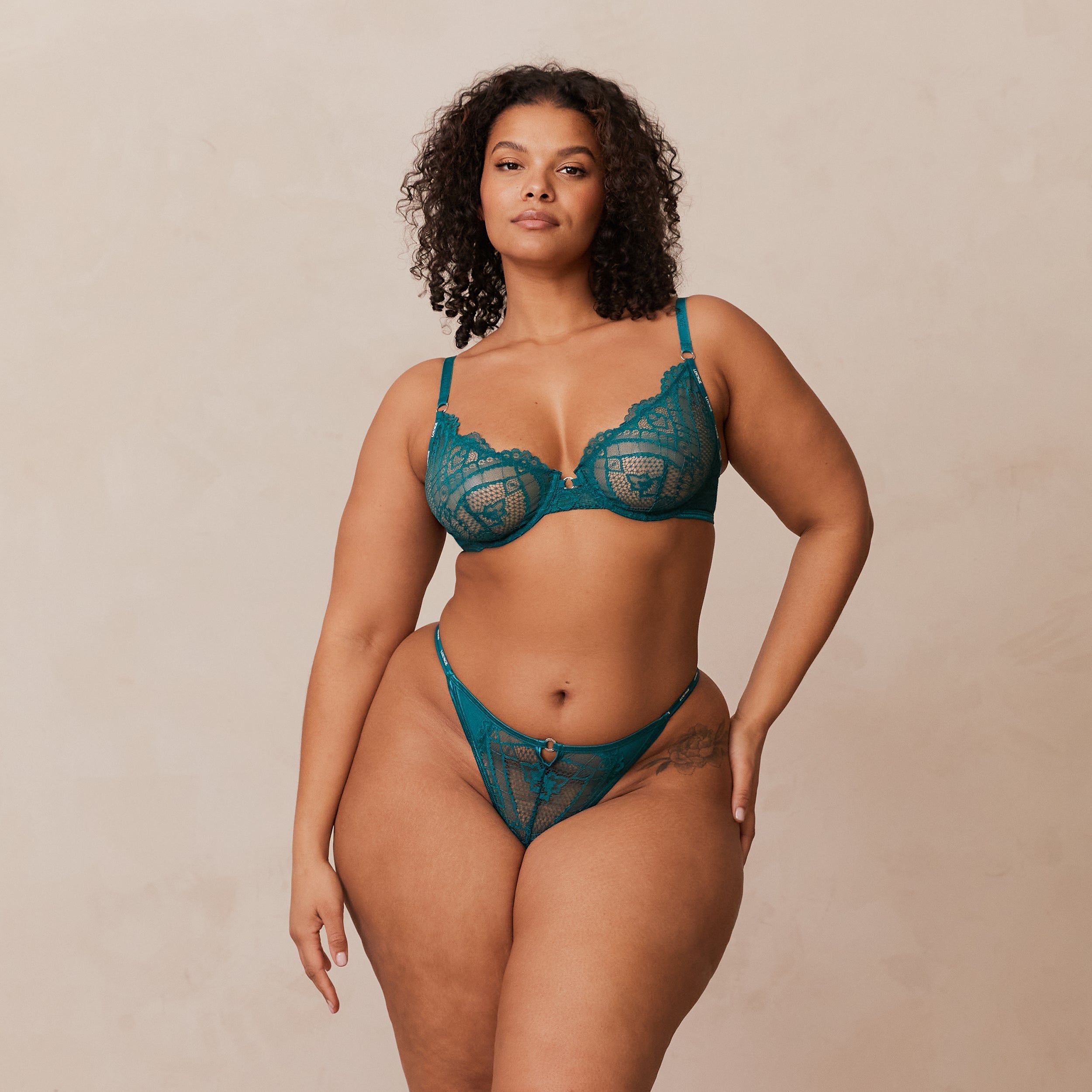Charmed Balcony Bra in Turquoise - Sexy Lace Underwear for Women | Perfect for Date Nights & Special Occasions