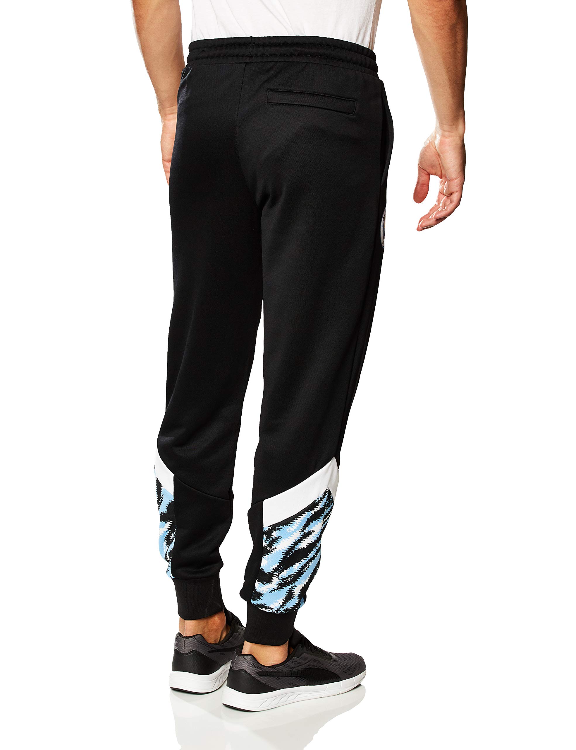 PUMA Men's Standard MCFC Iconic MCS Track Pants - Black & Spectra Yellow, Large Size | Comfortable Athletic Joggers for Soccer Training, Gym Workouts & Casual Streetwear