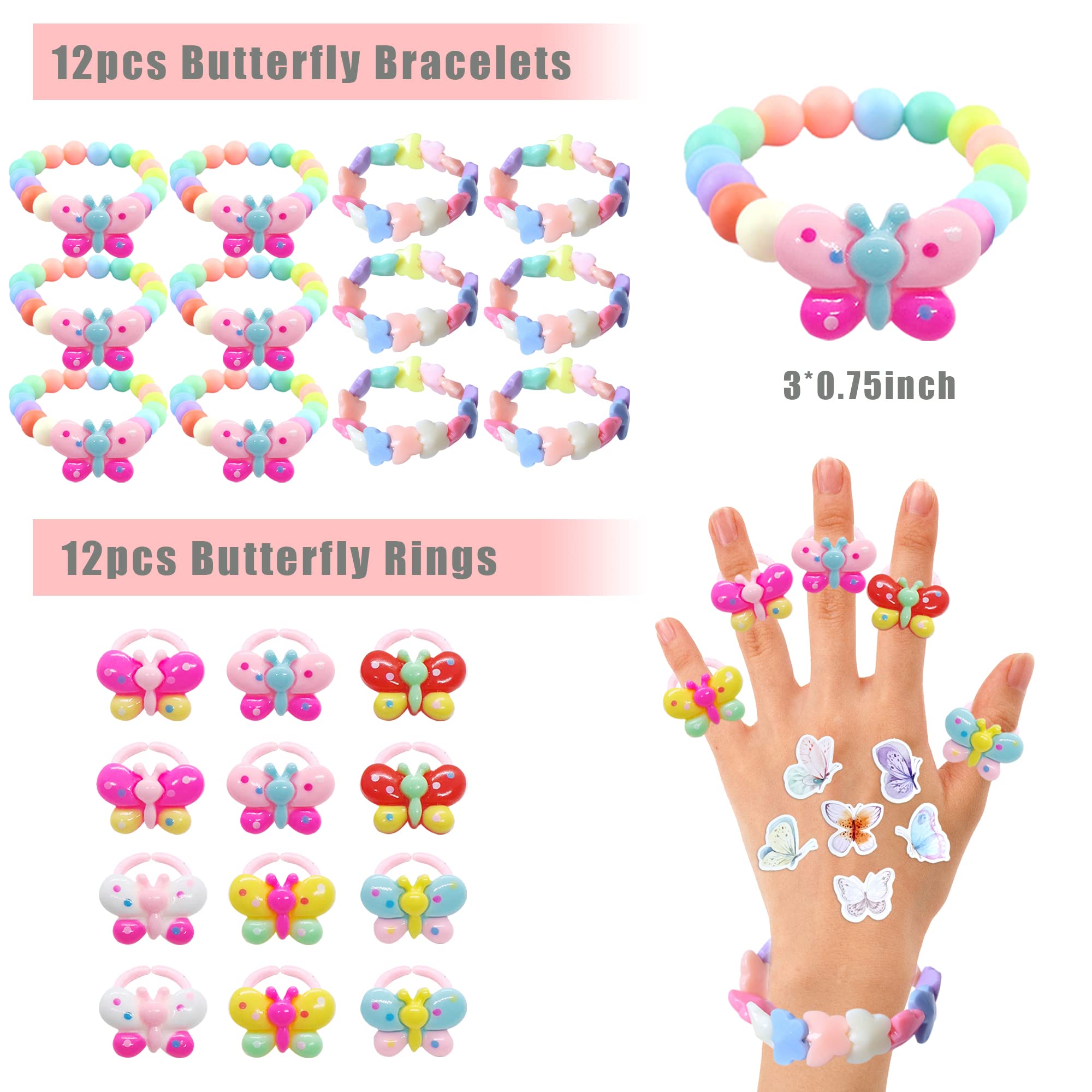 Fairy Birthday Party Supplies for Girls - Animal Party Favors Gift Bags with Keychains, Hair Clips, Stickers & Organza Bags | Perfect for Fairy Themed Birthday Decorations, Baby Showers & Kids Party Favors (Butterfly Design)