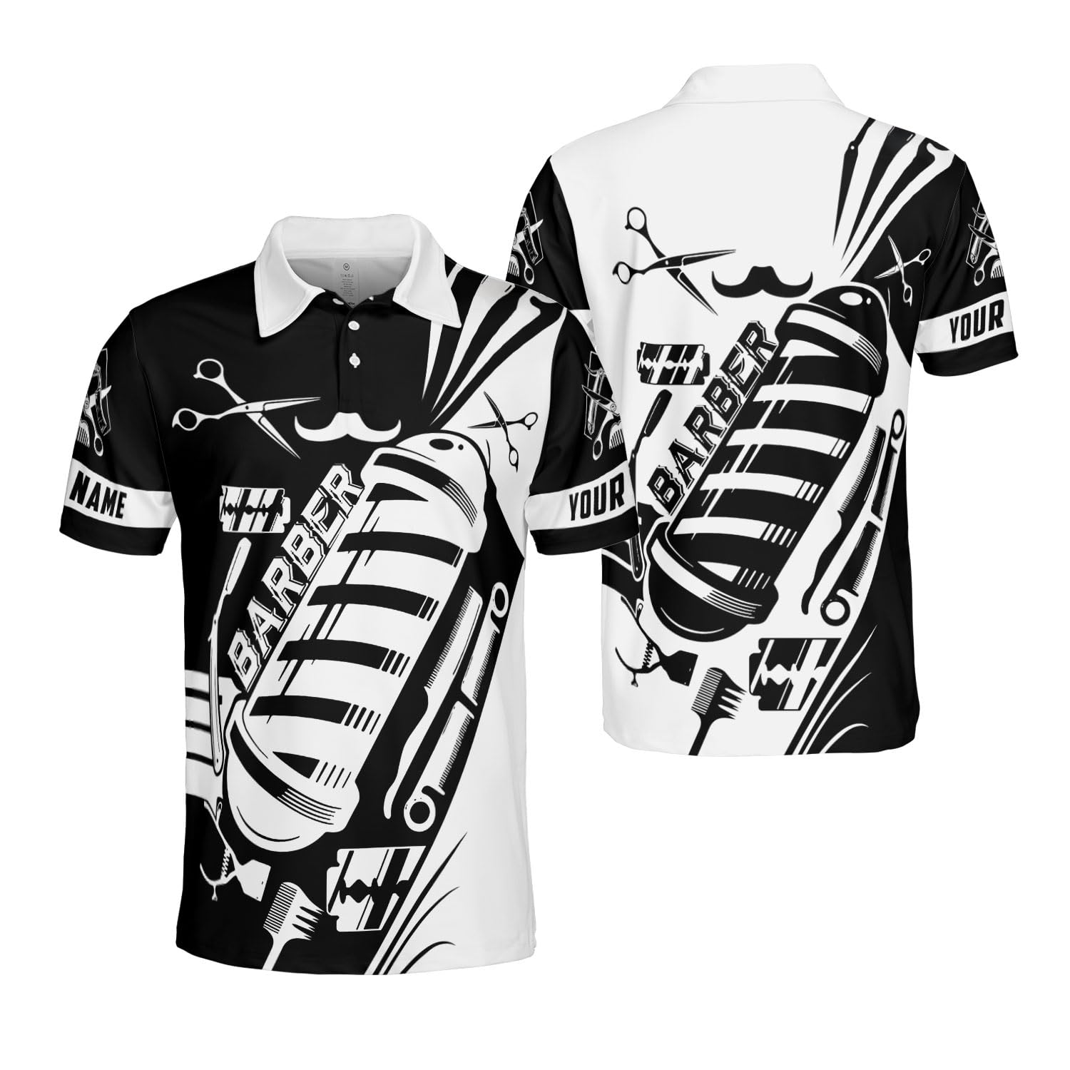 Custom Embroidered Polo Shirts for Men - Barber Shop Apparel & Gifts - Perfect for Barbers, Stylists & Salon Professionals - Ideal for Work Uniforms, Client Gifts & Professional Branding