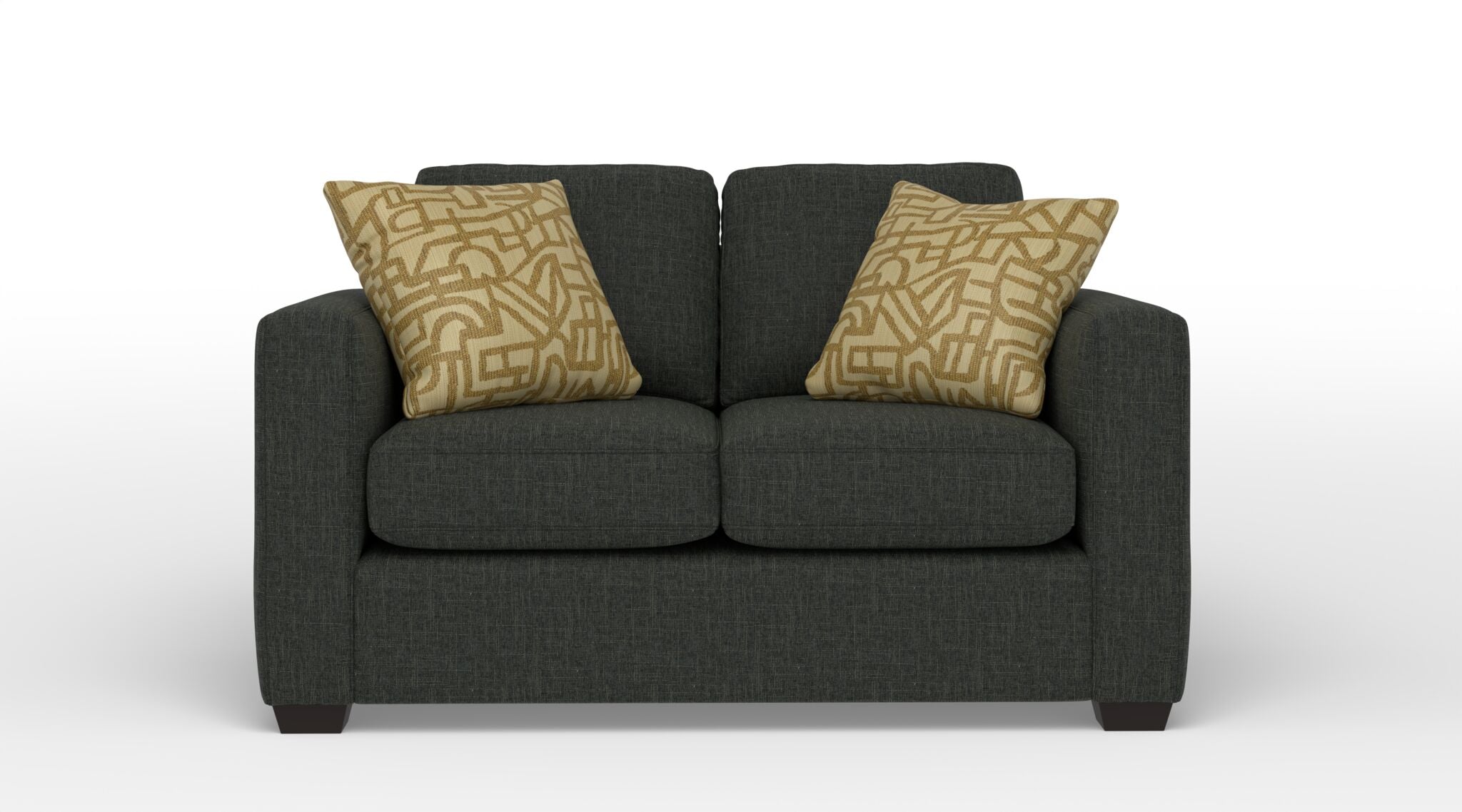 Caleb Loveseat Sofa - Bondi Dark Grey Fabric - Modern Small Couch for Living Room, Apartment, or Office - Comfortable and Stylish Seating Solution