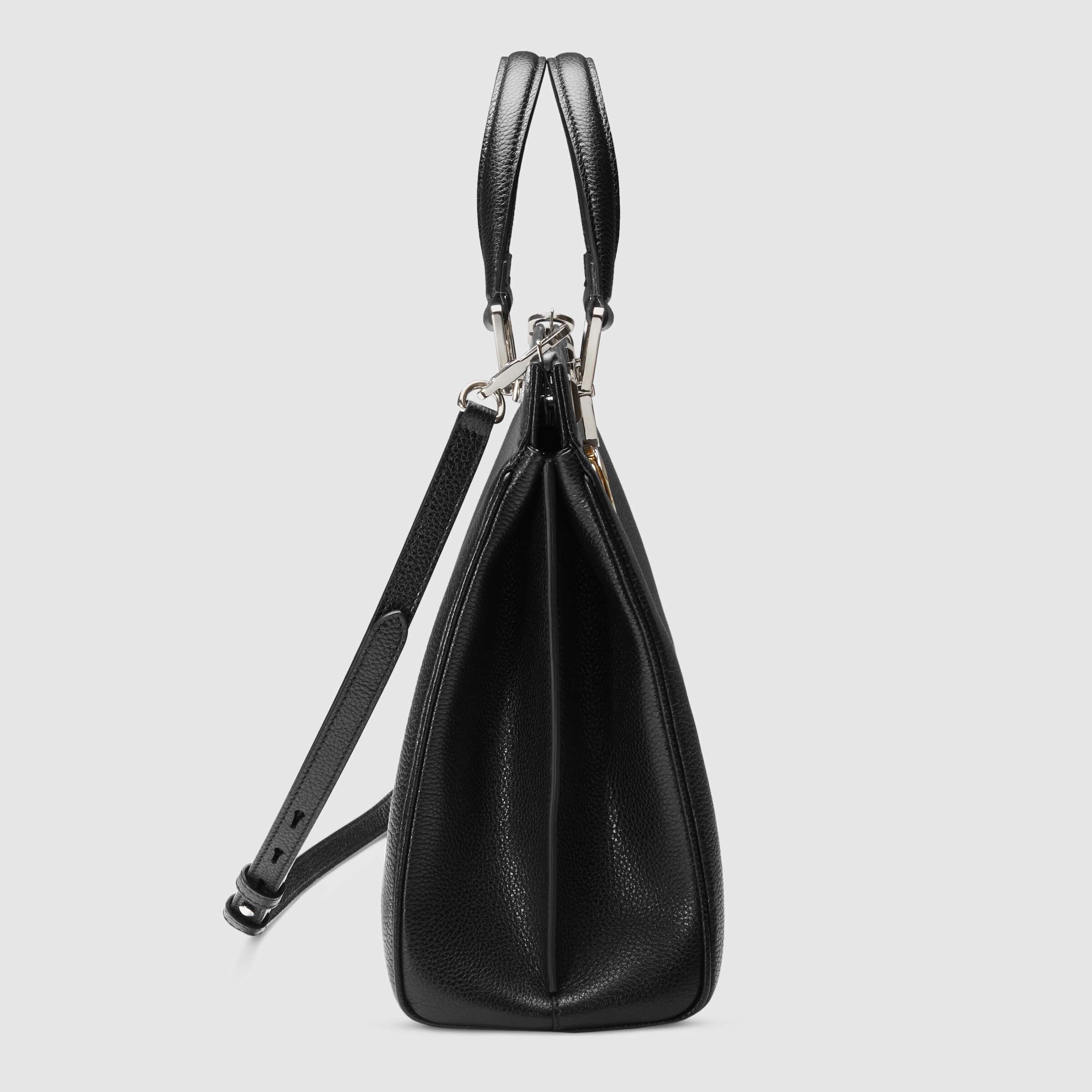 Gucci Zumi Grainy Leather Medium Top Handle Bag Black - Luxury Designer Handbag for Women, Perfect for Work, Parties & Everyday Use