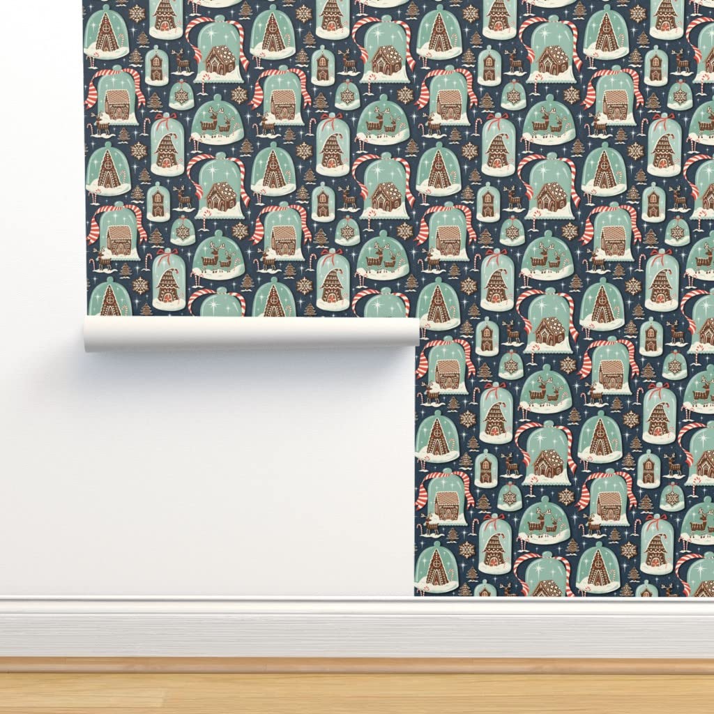 Peel & Stick Wallpaper 12ft x 2ft - Christmas Gingerbread House Holiday Baking Candy Village Xmas Winter Seasonal Removable Wallpaper | Perfect for Home Decor, Kitchen Backsplash, Nursery, and DIY Projects