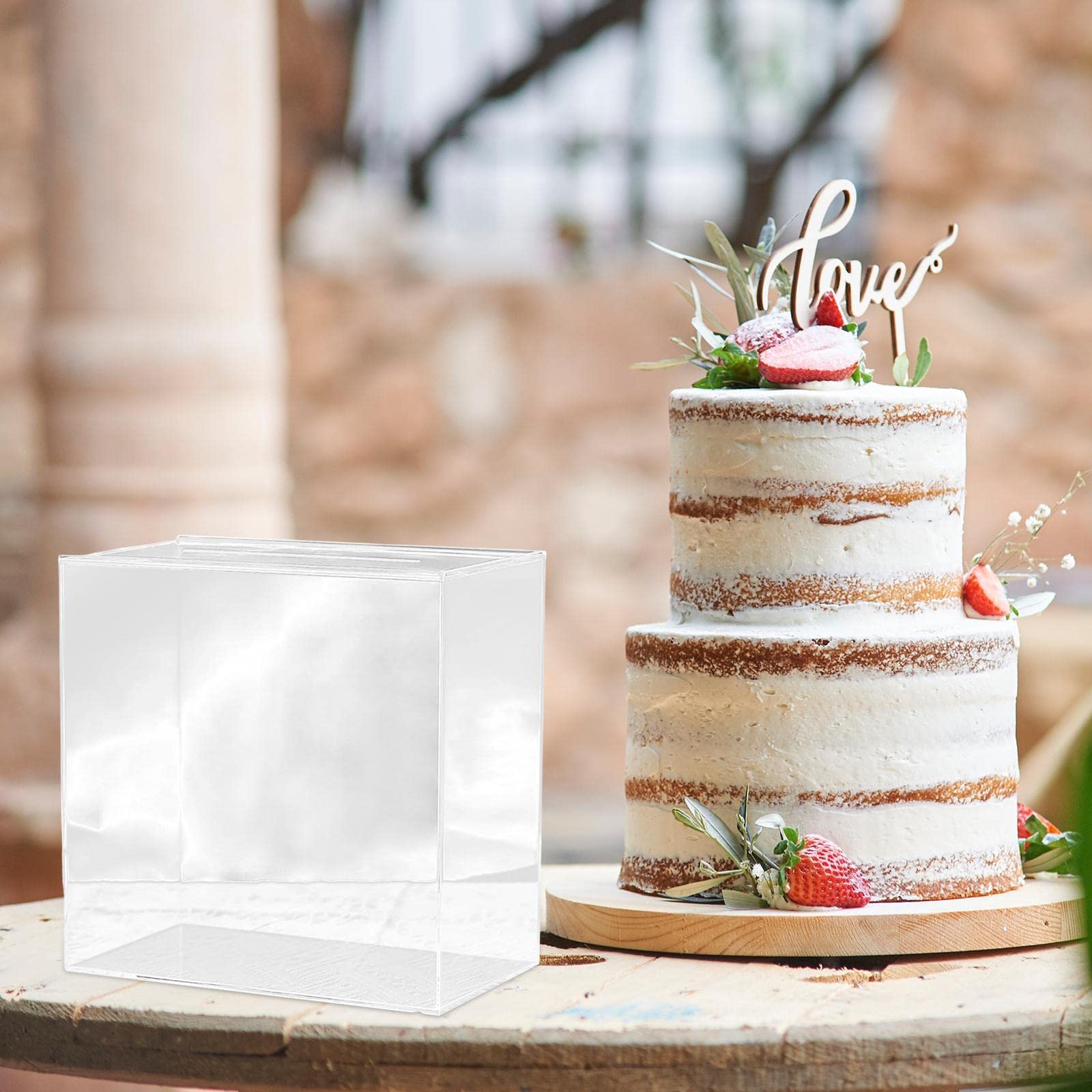 Durable Clear Acrylic Wedding Card Box - Anniversary Gift Holder for Events