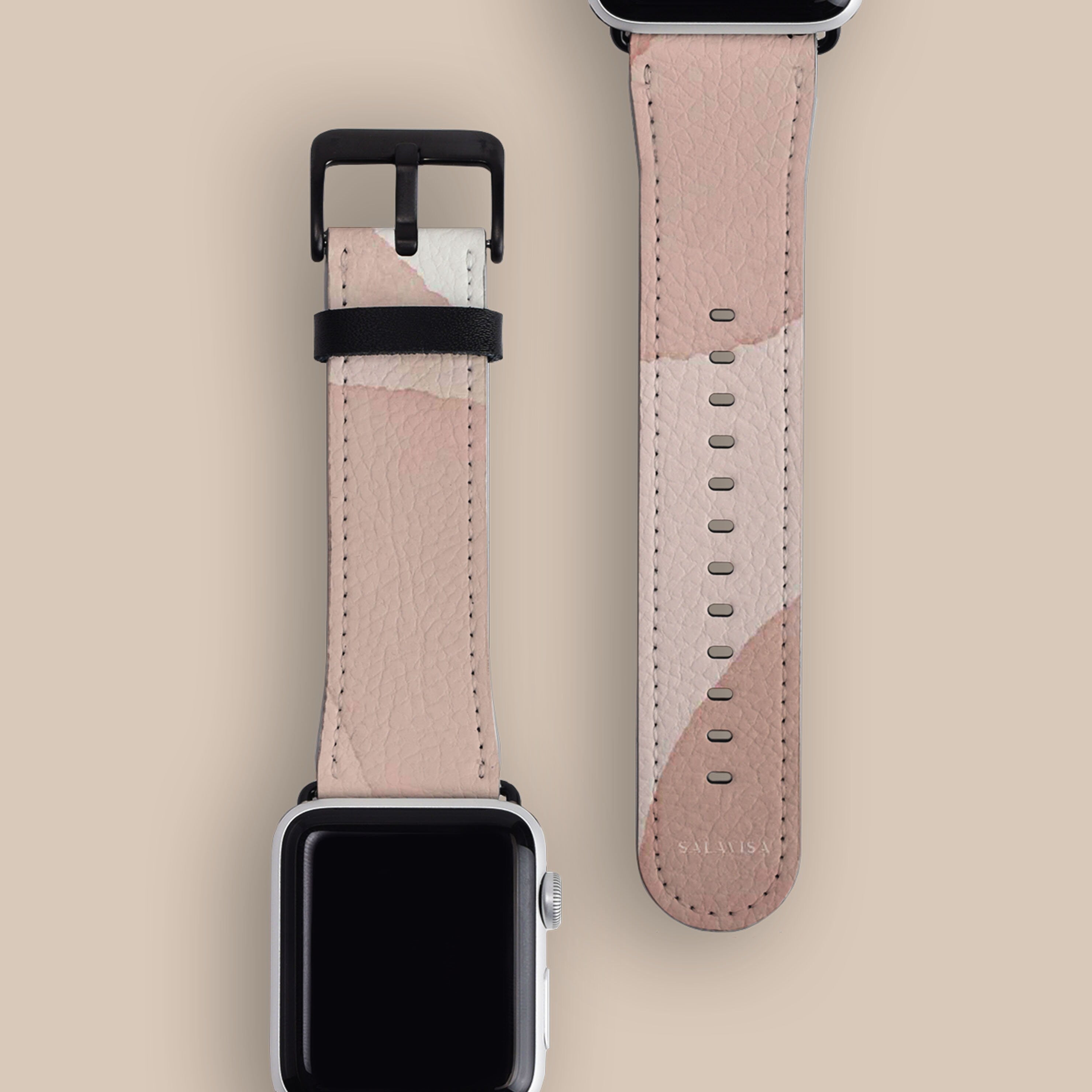 Pink Layered Watercolor Apple Watch Band - Stylish & Durable Replacement Strap for Women - Perfect for Workouts, Office & Casual Wear