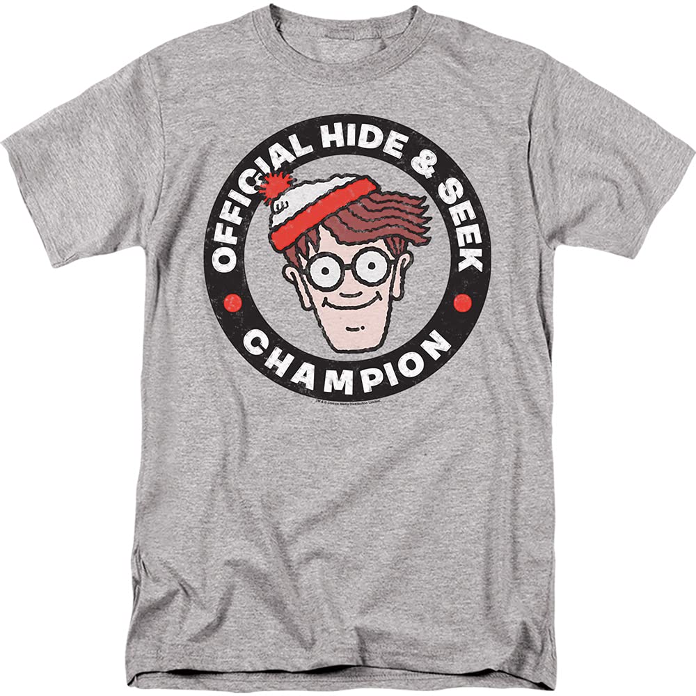 Where's Waldo Champion Unisex Adult T-Shirt for Men & Women - Casual Graphic Tee for Parties, Cosplay & Everyday Wear
