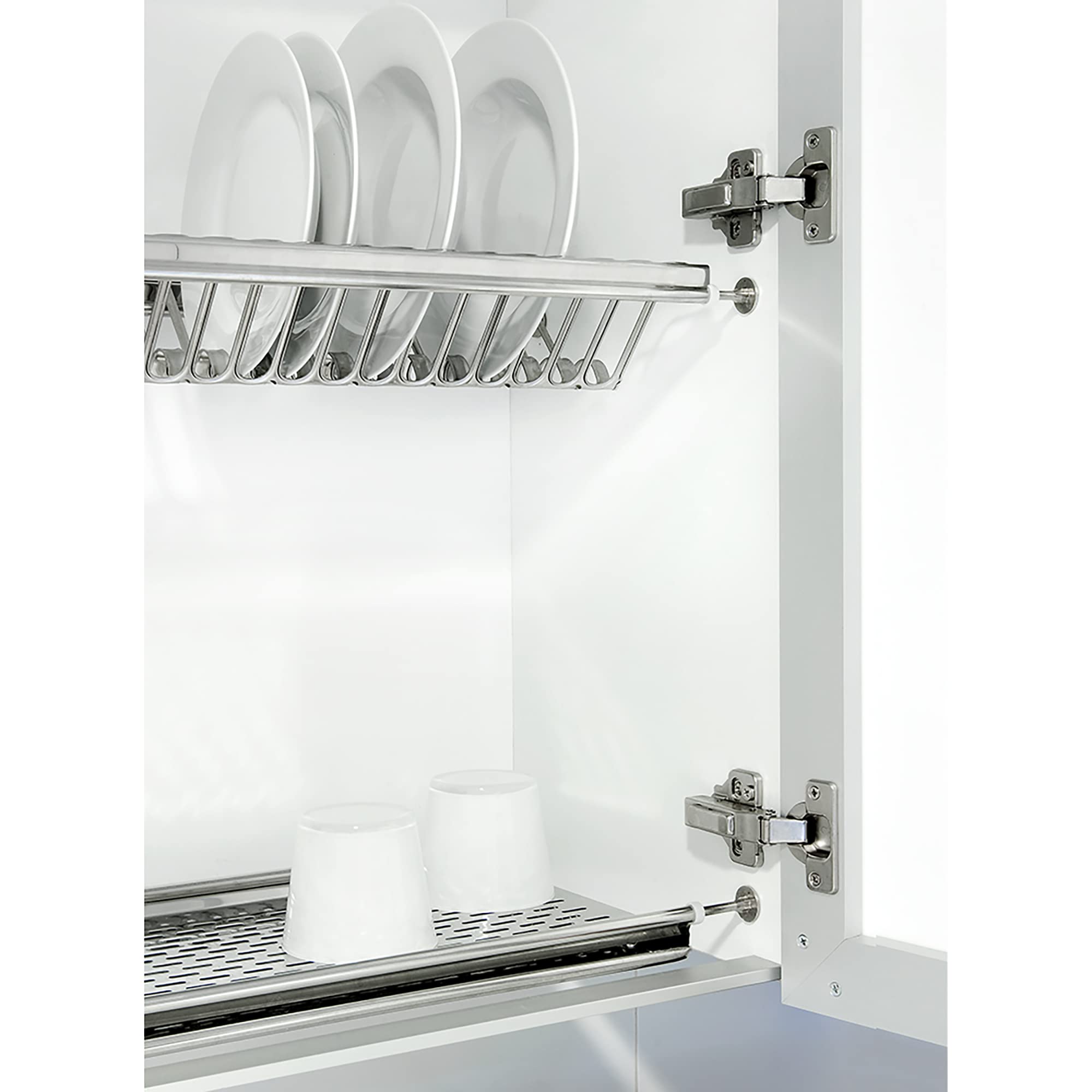 Stainless Steel Dish Drying Rack for Standard 50cm Kitchen Cabinet - Chrome Finish, 50cm Width | Space-Saving Kitchen Organizer for Dishes, Cups & Utensils | Perfect for Small Apartments & Compact Kitchens