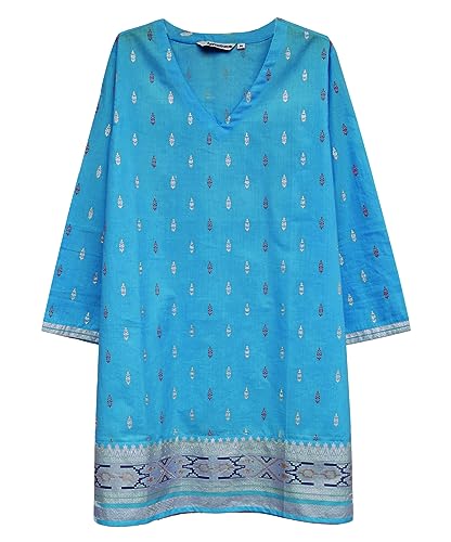 Turquoise W/Gold Print
