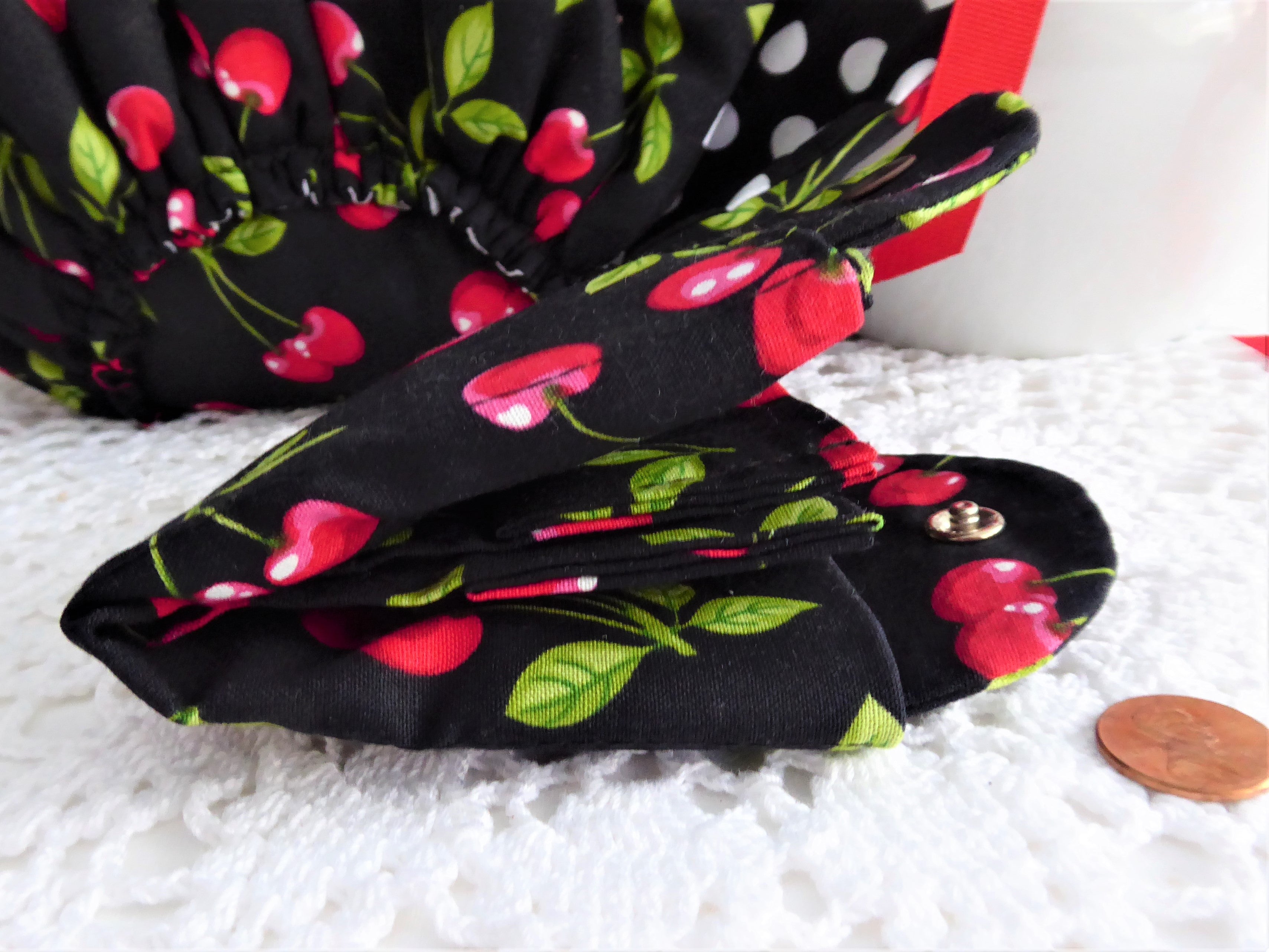 Cherry Polka Dot Tea Cozy and Tea Wallet Set - Insulated Tea Pot Cover & Tea Bag Organizer - Perfect for Tea Lovers, Gift Idea - Use for Afternoon Tea, Kitchen Decor, or Housewarming Present