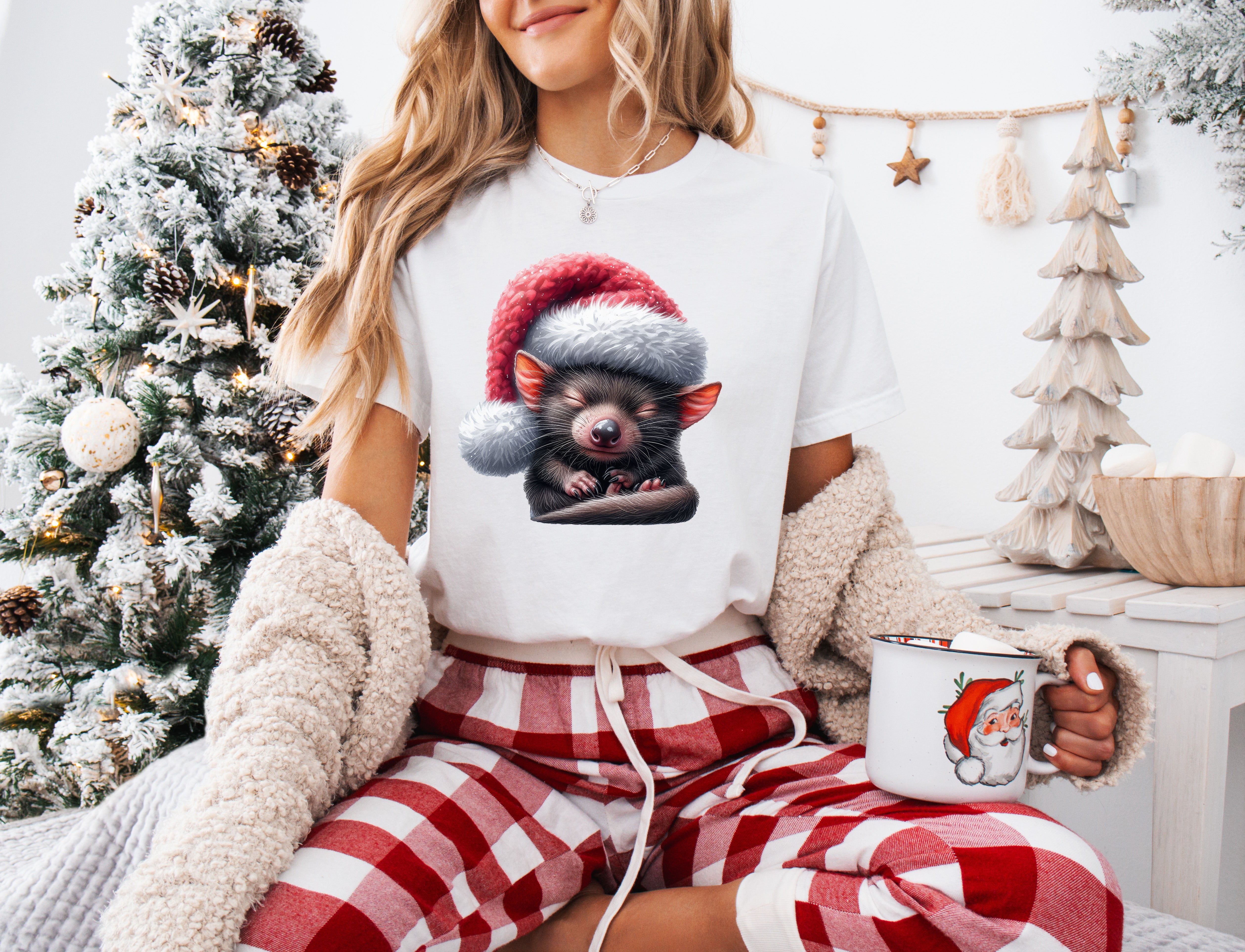 Tasmanian Devil Christmas T-Shirt - Australian Animal Graphic Tee for Holiday Gifts | Perfect for Christmas Parties & Festive Family Gatherings