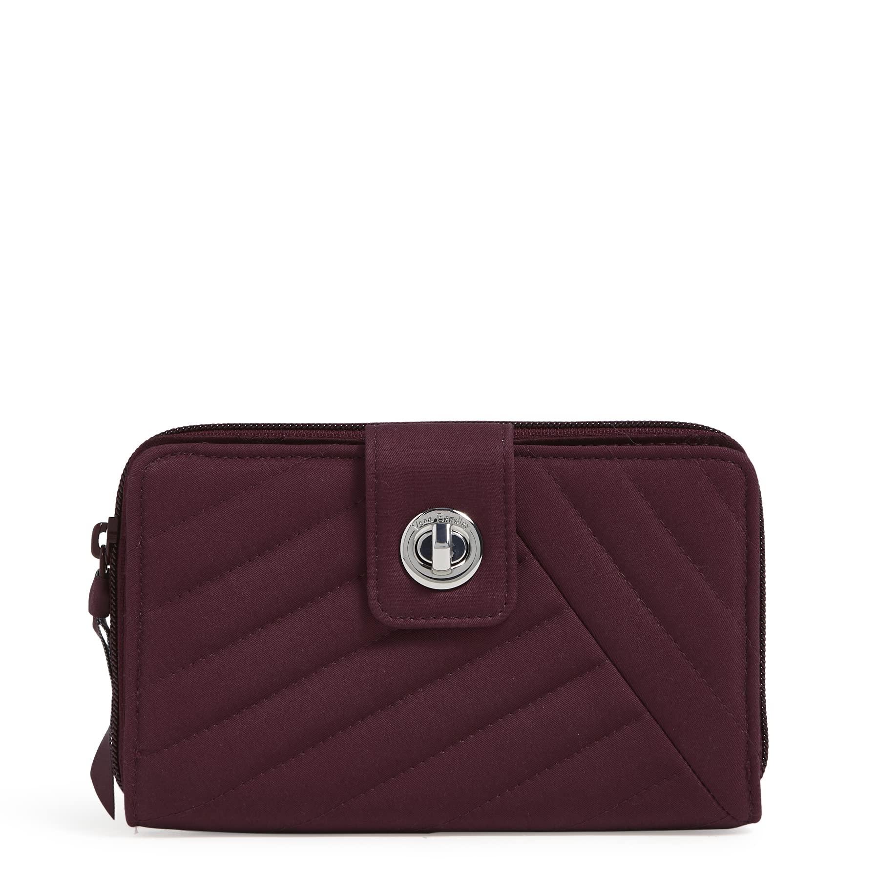 Vera Bradley Women's RFID Protection Cotton Turnlock Wallet - Stylish & Secure for Travel, Shopping & Everyday Use