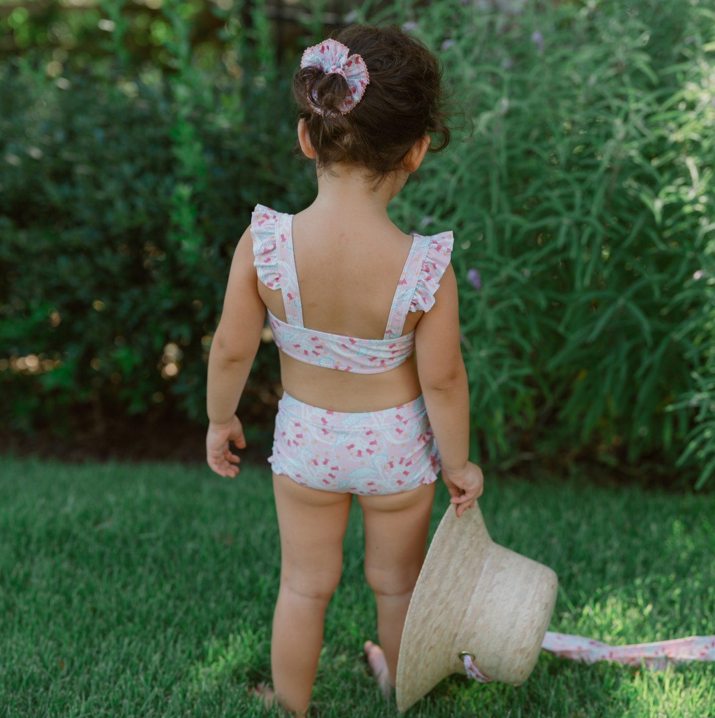 Girls Bluebells Bikini Set - Bandeau Top & Swim Shorts for Beach, Pool & Summer Vacations