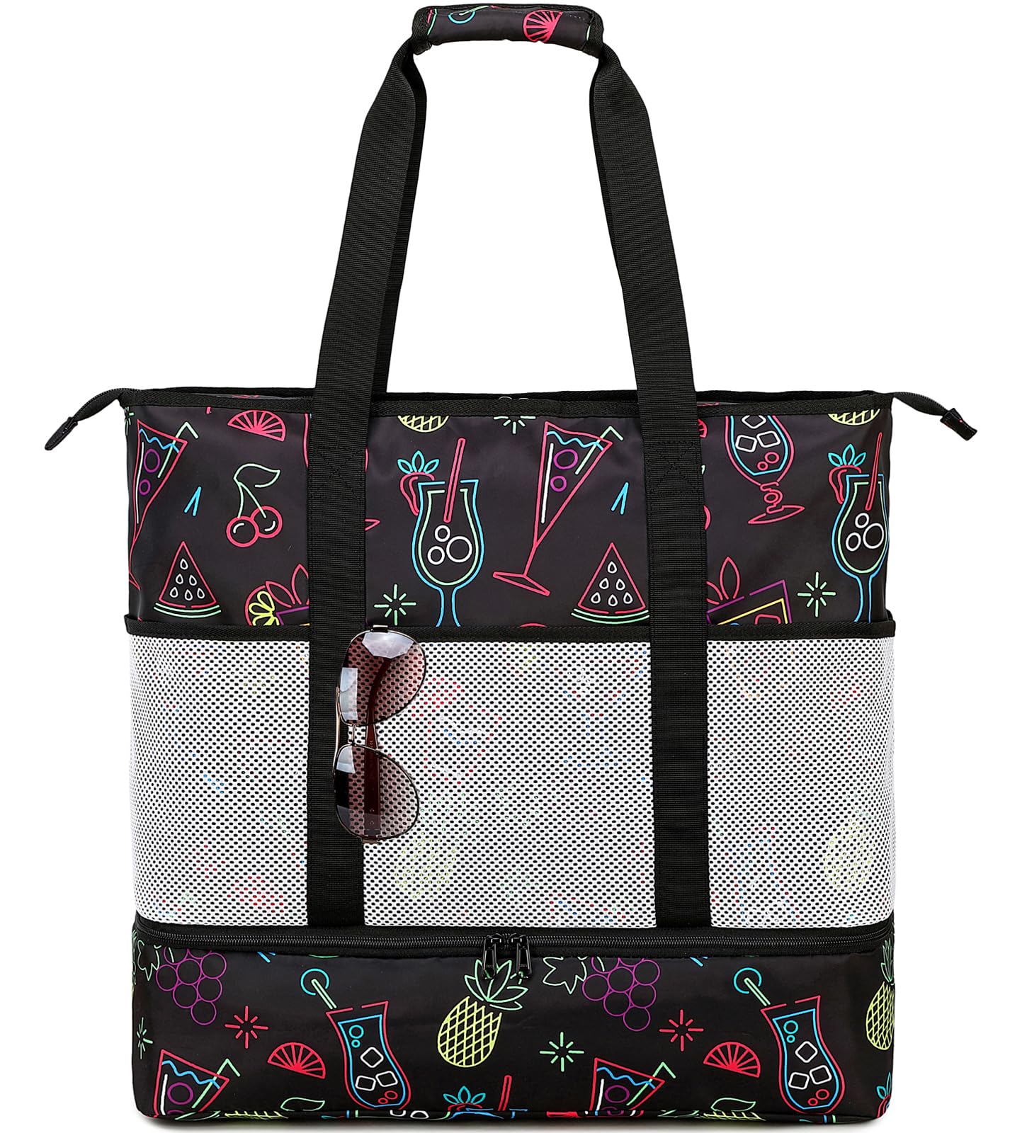 Waterproof Sandproof Beach Tote Bag with Built-in Cooler | Large Durable Beach Essentials Bag for Women | Perfect for Pool Parties, Vacations & Summer Outings