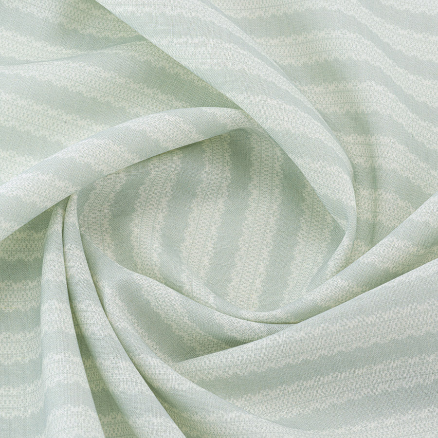 Premium Torchon Stripe Linen Fabric - Duck Egg Blue Color | High-Quality European Linen for Home Decor, Table Runners & DIY Craft Projects