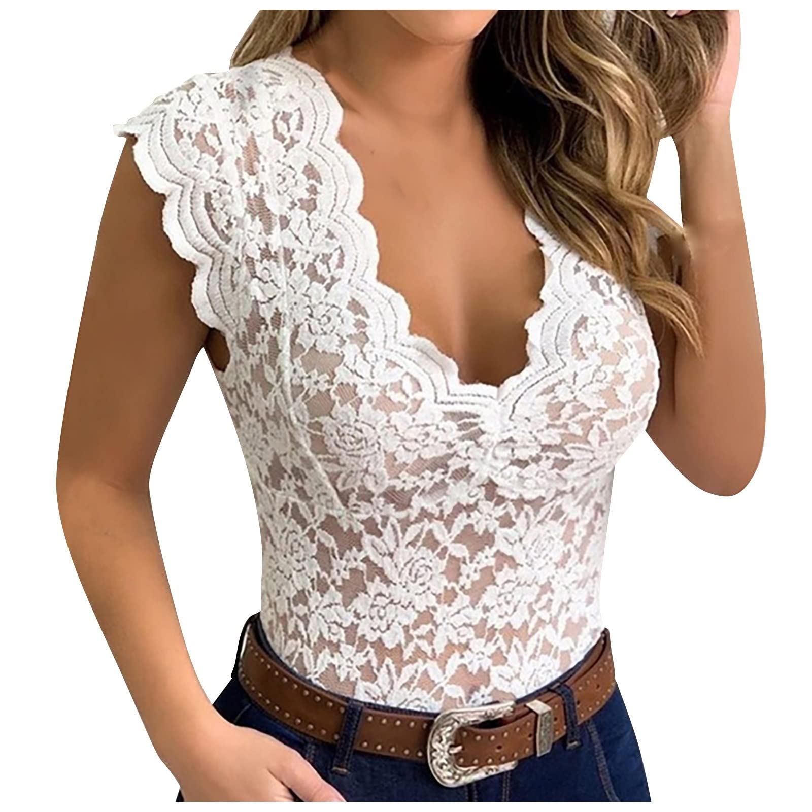 Sexy Lace V-Neck Crop Top for Women - Slim Fit Casual Lingerie Tank Top - Perfect for Date Night, Boudoir Photography & Sensual Wear