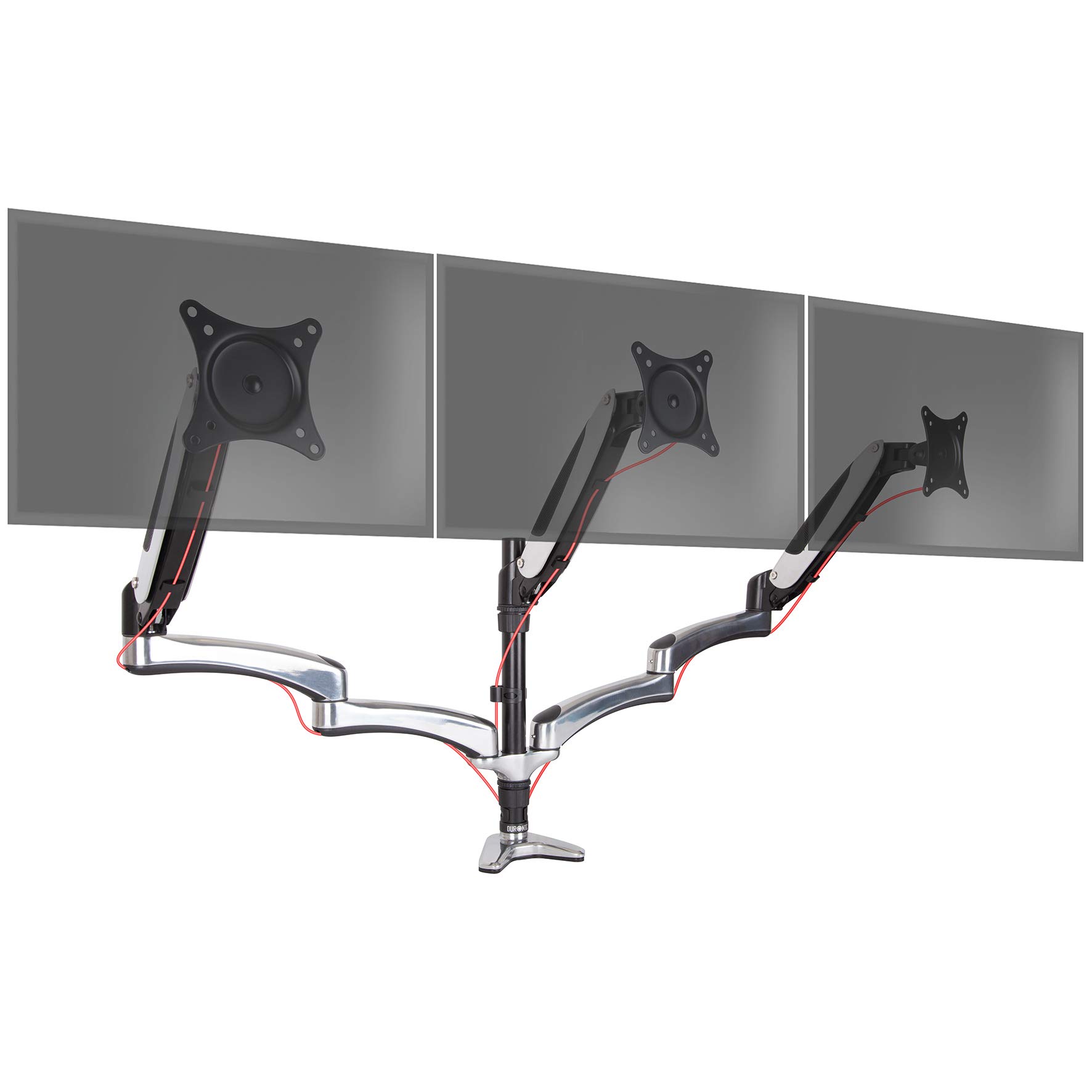Duronic DM653 Triple Monitor Arm Stand - Adjustable Gas Spring Mount for 3 Screens up to 32