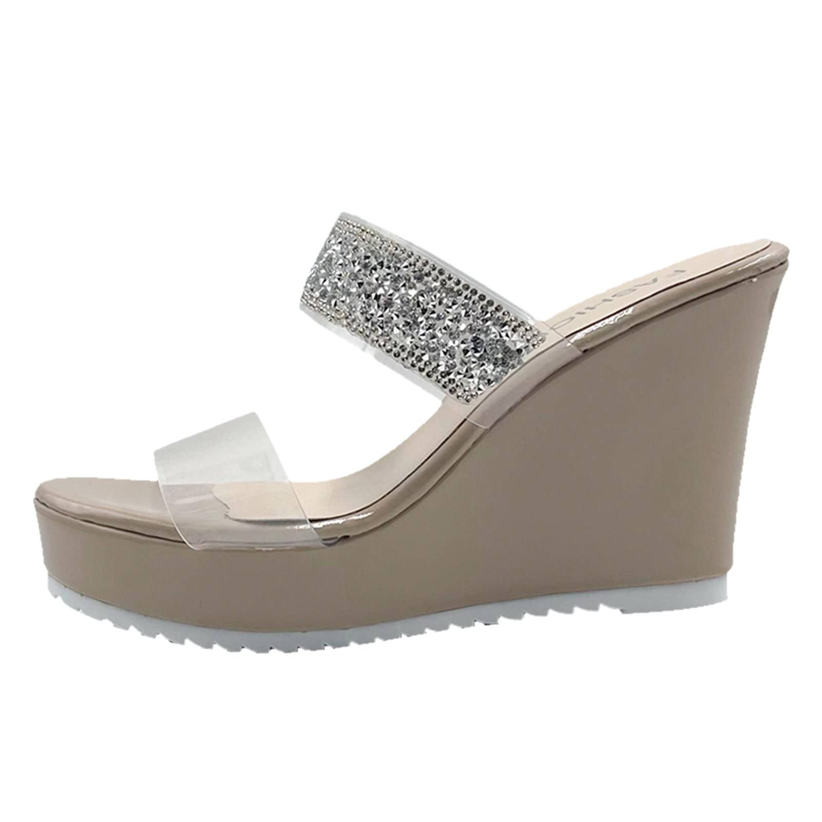 Stylish Rhinestone Women's Sandals for Spring & Summer - Sexy Thick Sole Comfortable Slippers - Perfect for Beach, Vacation, and Casual Outings