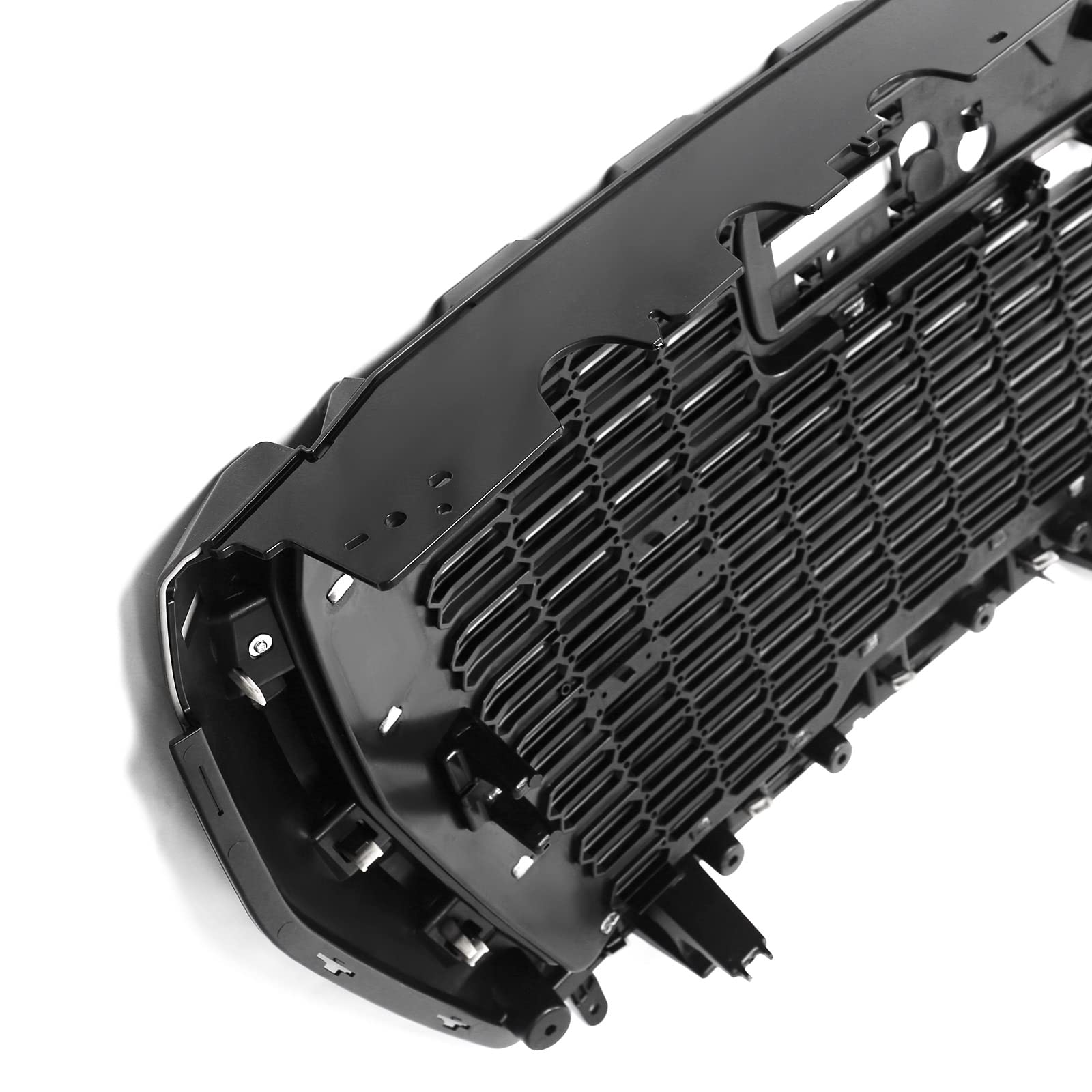 FIONE Front Bumper Grille Grill Compatible With 2021-2023 GMC Yukon & Yukon XL Denali Style - Honeycomb Glossy Black Grill Assembly (Part# 84835786) - Upgrade Your SUV's Appearance for Off-Roading & Urban Driving