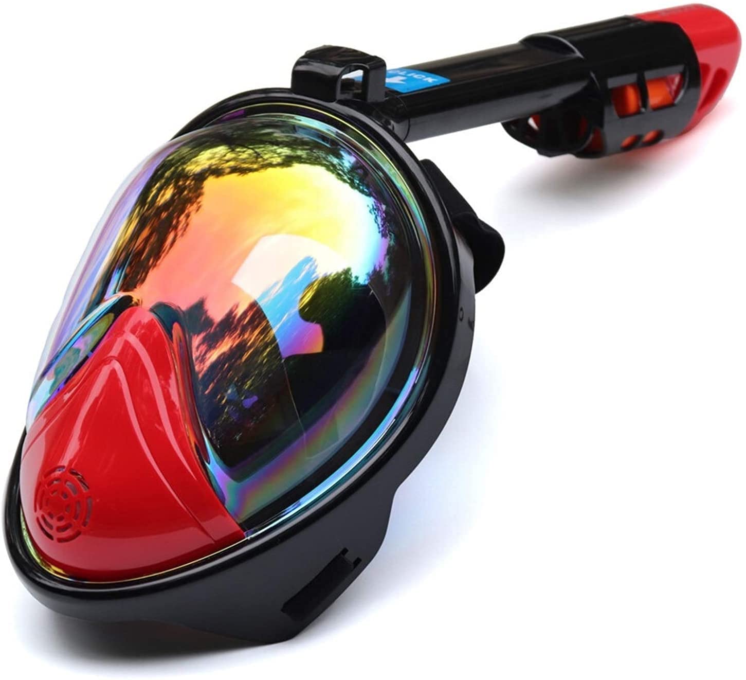 Premium Anti-Fog Full Face Snorkel Mask Set with Anti-Skid Ring - Scuba Diving & Snorkeling Gear for Adults (Red, Size S-M) - Perfect for Ocean Adventures, Beach Vacations & Underwater Exploration