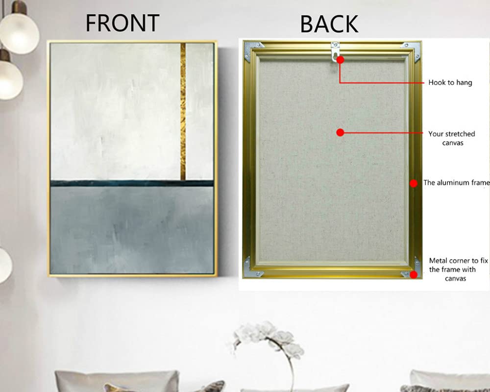 GVS-ART DIY Metal Floating Frame Kit for 24x24 Inch Canvas Painting - 1.5