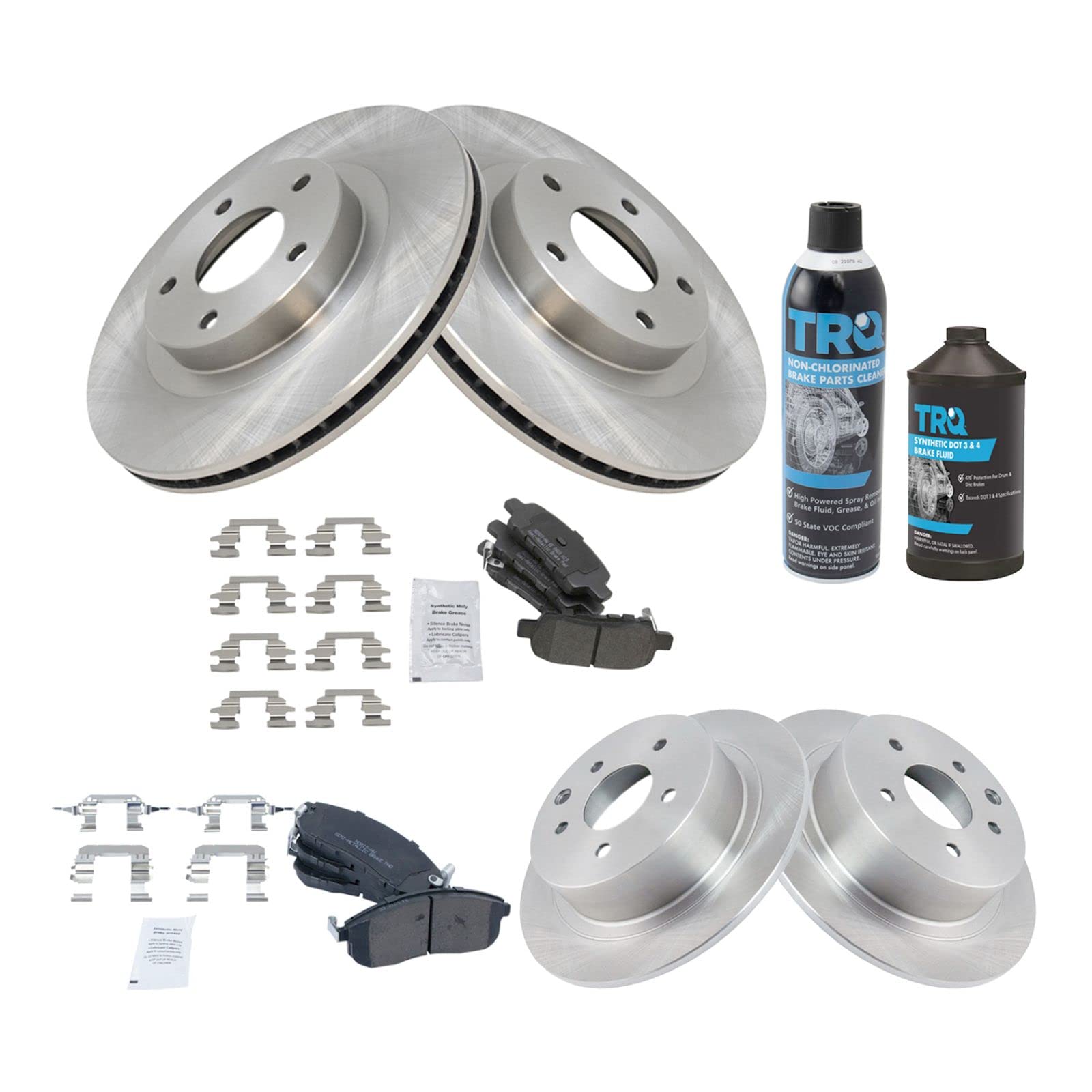 High-Performance Front & Rear Brake Pad & Rotor Kit - Semi-Metallic Brake Pads with Rotors - Compatible with 2002-2006 Nissan Altima - Perfect for Daily Commuting, City Driving & Highway Safety