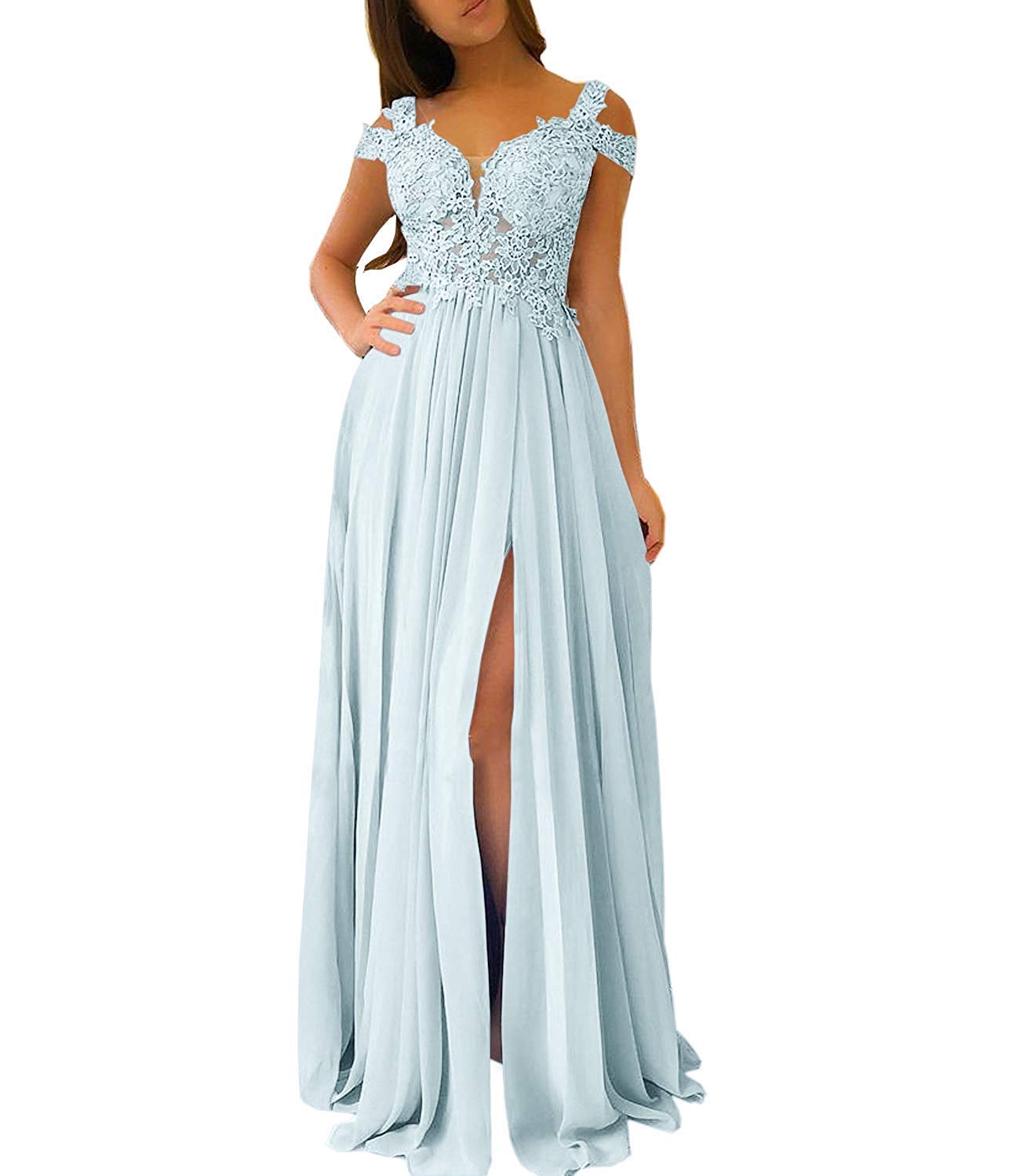 Elegant Women's Long Lace Mermaid Prom Dress with Tulle Appliques for Formal Evening Parties & Special Occasions | Perfect for Homecoming, Weddings & Red Carpet Events
