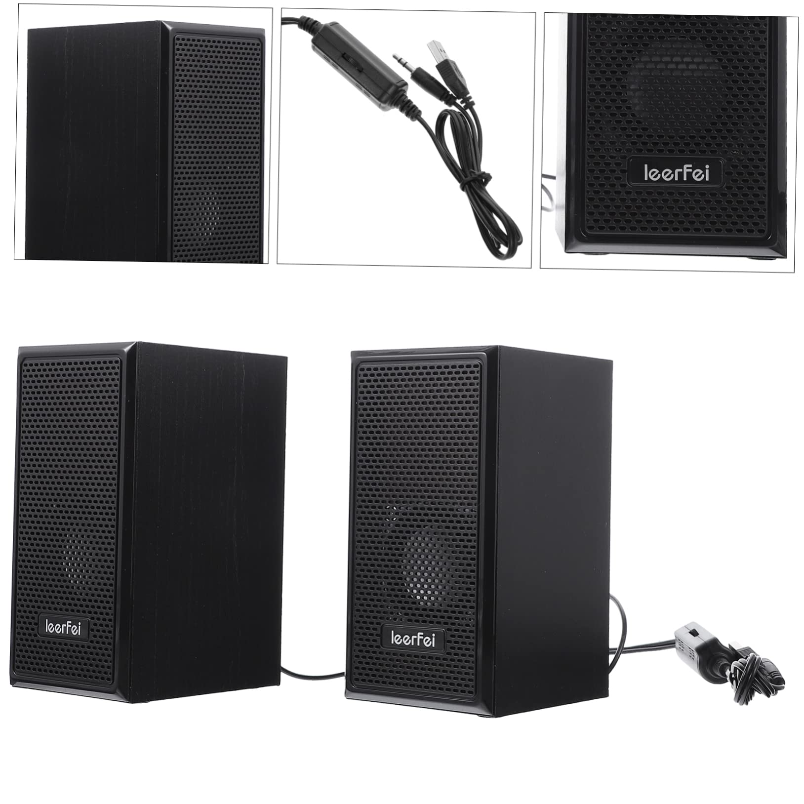 Veemoon Wooden PC Speakers for Desktop & Laptop - Compact 2-Piece Set for Enhanced Sound Quality | Perfect for Home Office, Gaming, and Multimedia Use