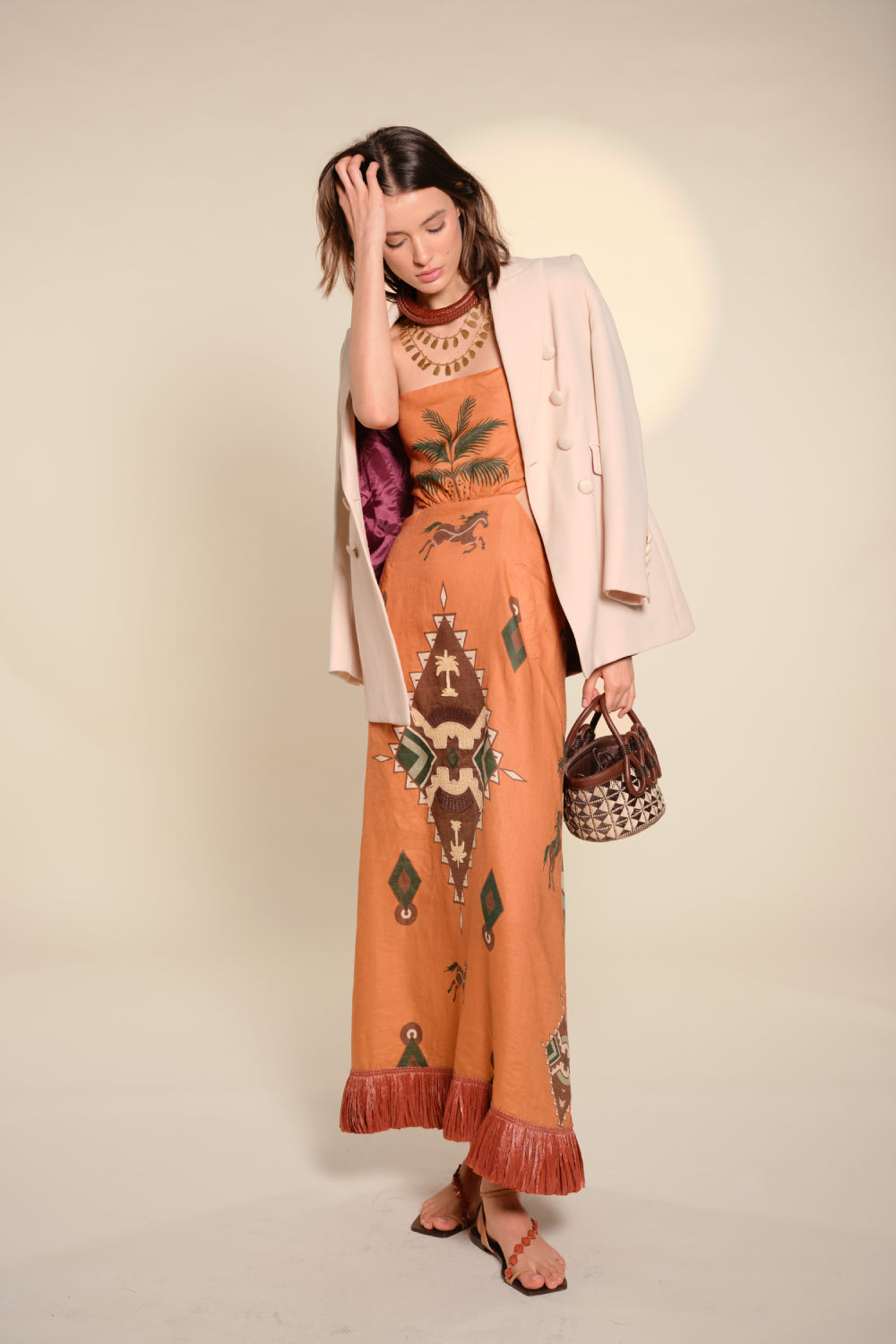 Peach Harmony Dress - Elegant Floral Summer Dress for Women | Perfect for Weddings, Parties & Casual Outings