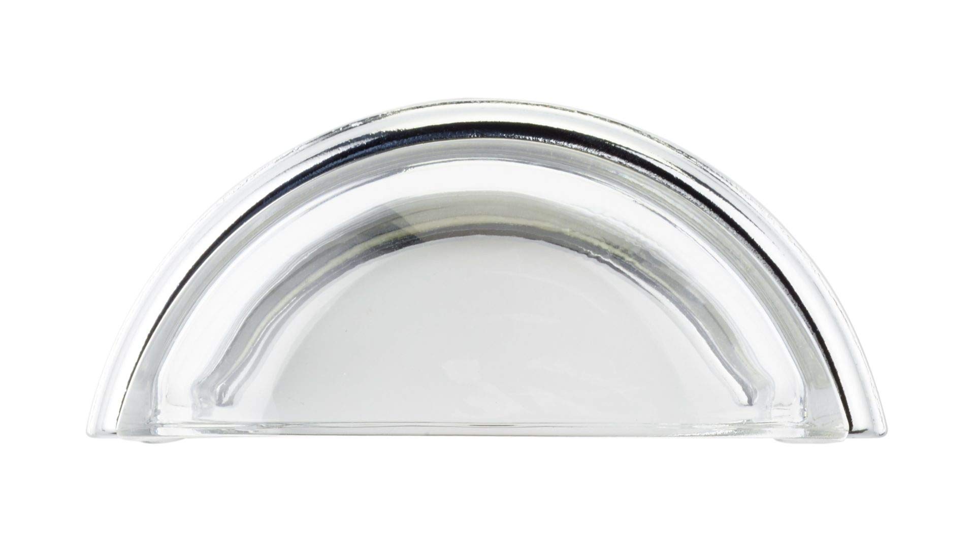 Richelieu Hardware BP1008214011 Montreuil Collection 3-inch (76mm) Center-to-Center Clear & Chrome Cabinet Drawer Pull Handle - Modern Kitchen, Bathroom & Furniture Hardware for Cabinets, Dressers & Storage Units