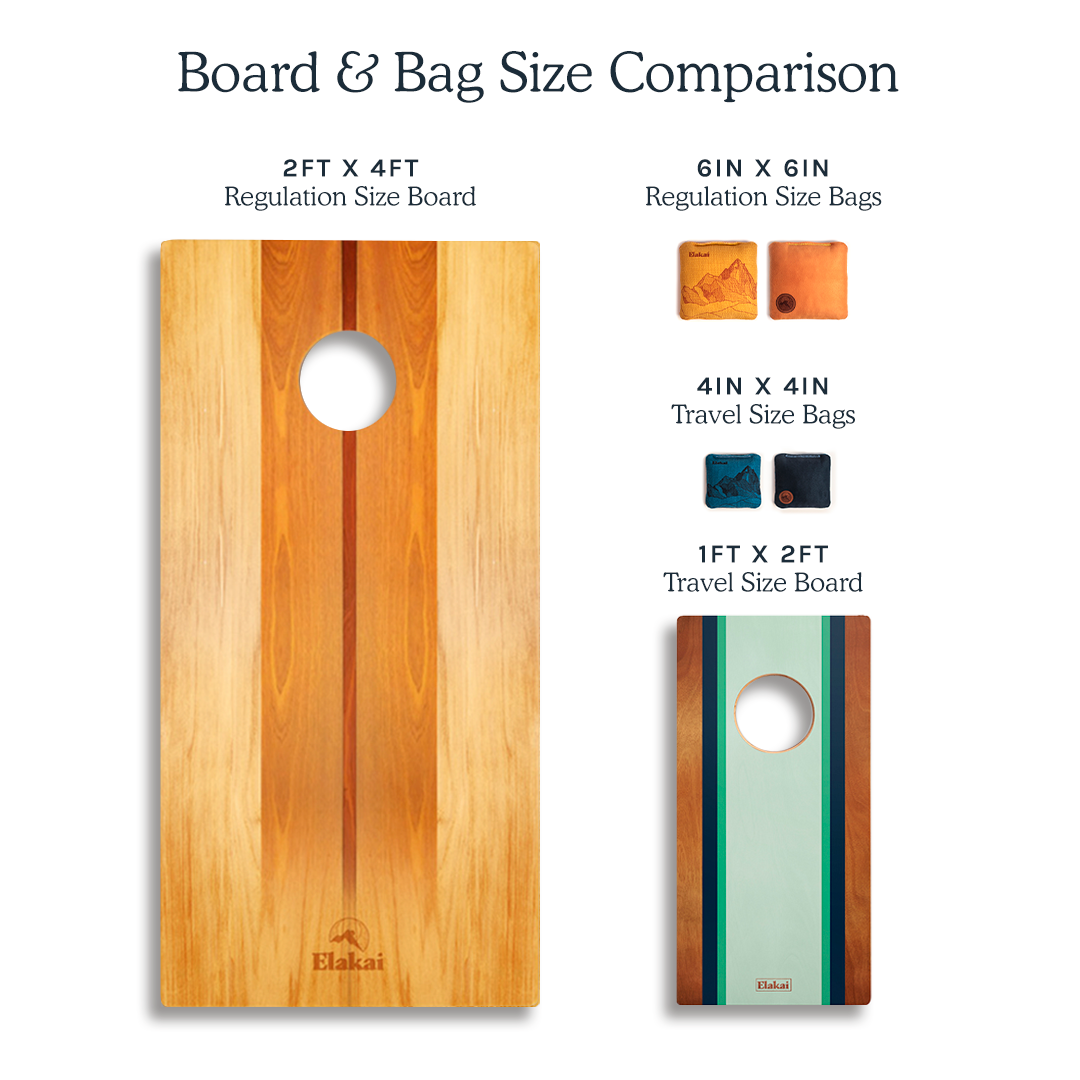 1ft x 2ft Portable Skipper Surf Cornhole Board Set - Compact Travel Size for Beach, Backyard, Tailgating & Outdoor Games