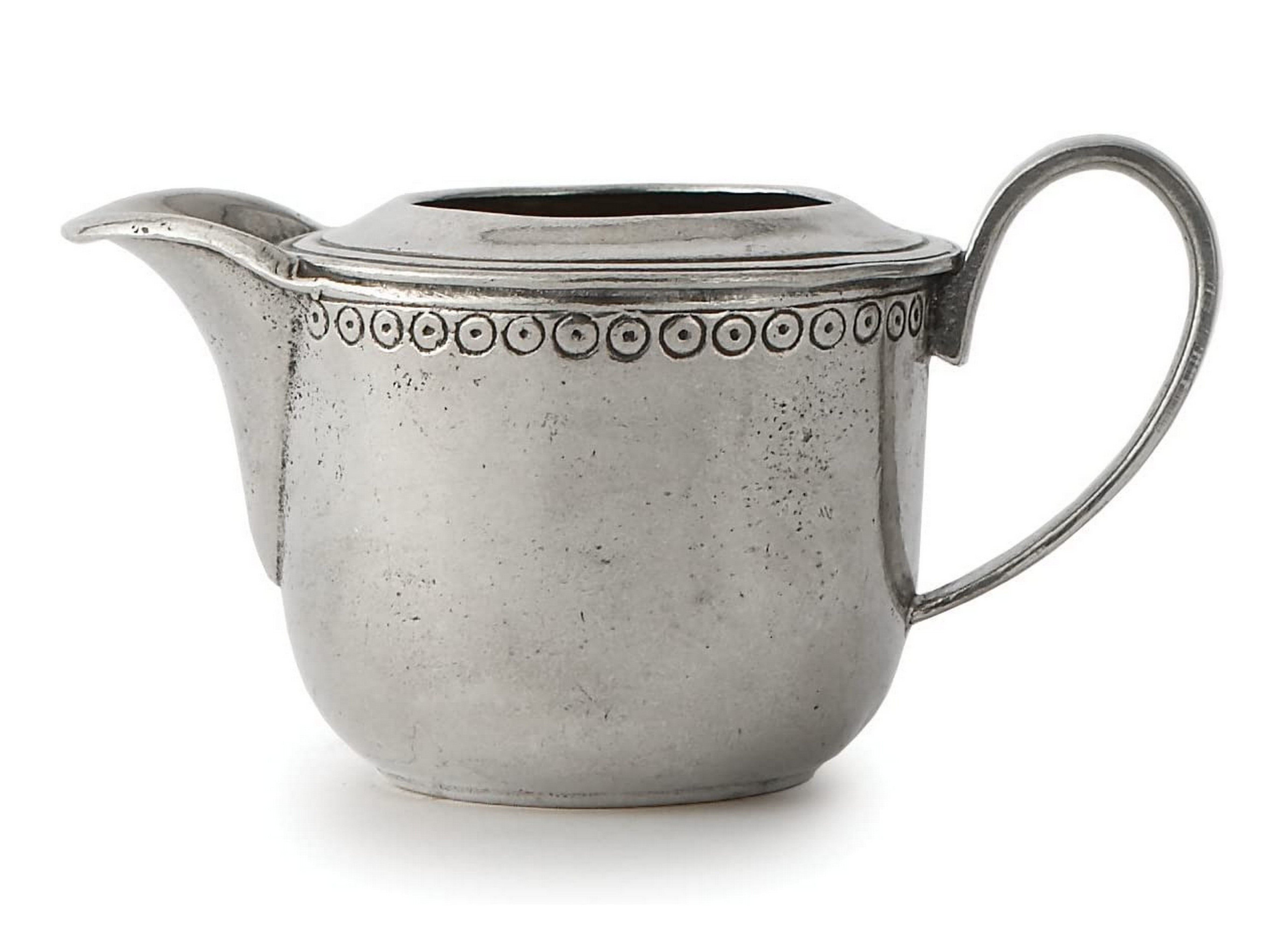 Arte Italica Anna Caffe Creamer - Elegant Pewter Coffee Creamer Pitcher for Espresso & Tea - Perfect for Italian Coffee Bars, Home Kitchens & Gift Giving