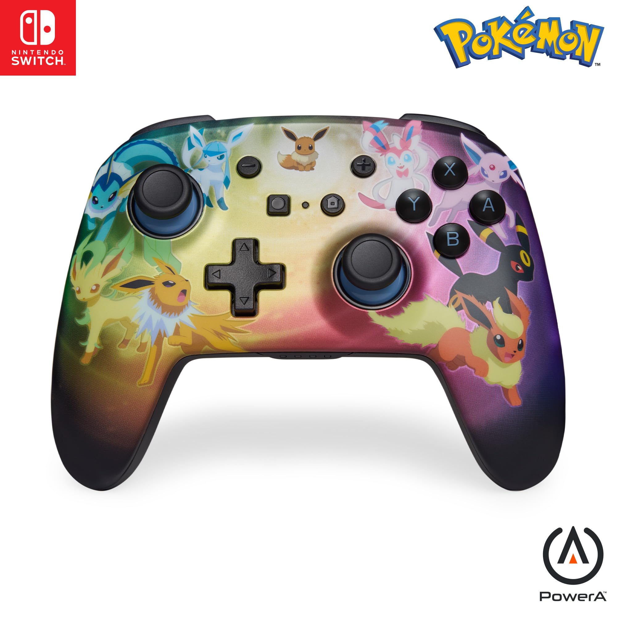 PowerA Enhanced Wireless Bluetooth Controller for Nintendo Switch - Eevee Evolutions Gamepad | Compatible with Nintendo Switch & Switch Lite | Perfect for Gaming at Home or On-The-Go