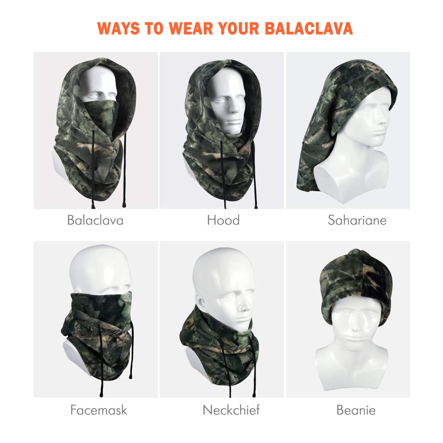 Your Choice Hunting Face Mask - Camo Balaclava for Cold Weather | Warm Winter Hunting Gear for Men & Women | Perfect for Hunting, Skiing & Outdoor Adventures