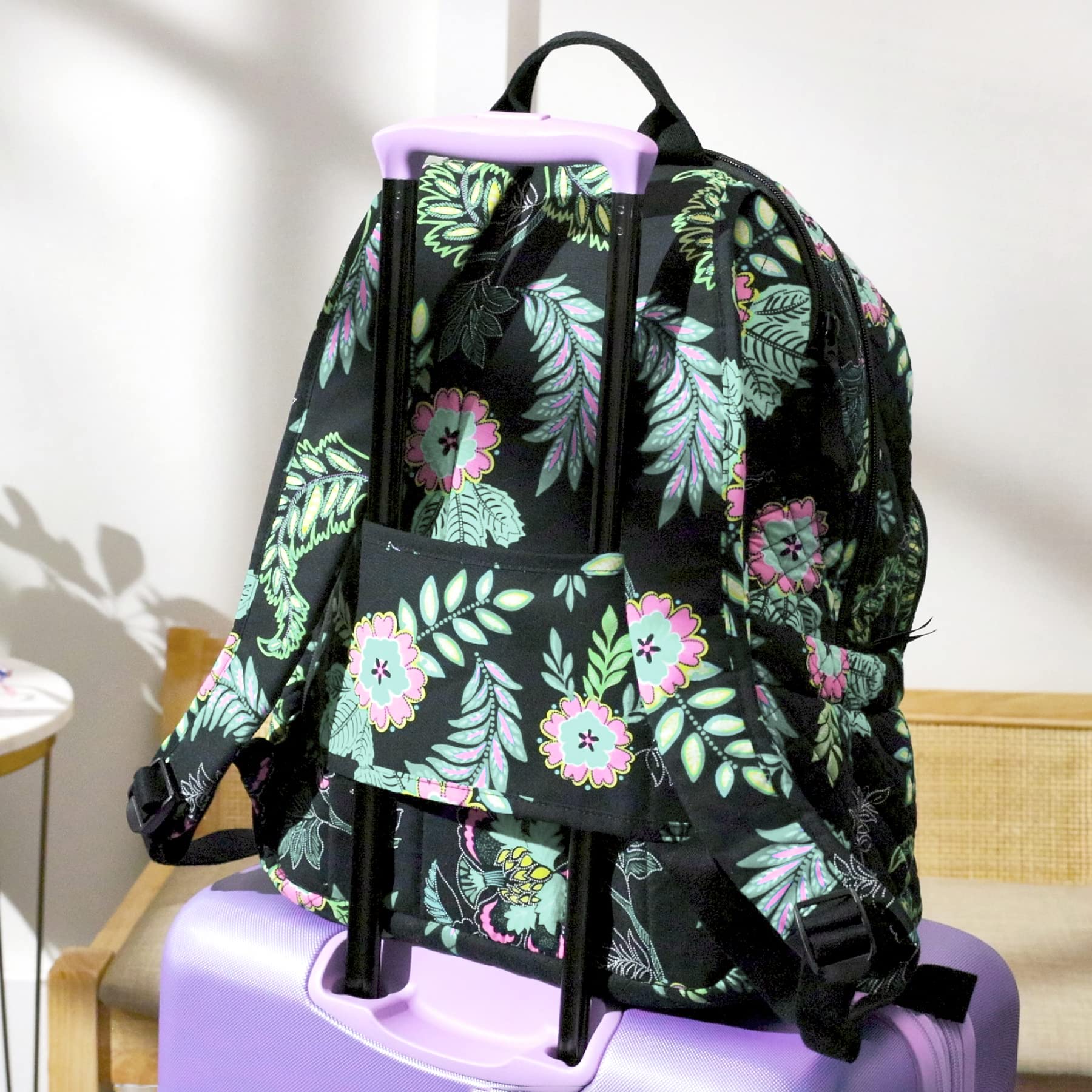 Vera Bradley Women's Denim Campus Backpack - Stylish Laptop Bookbag for College & Travel | Durable School Backpack for Students & Professionals