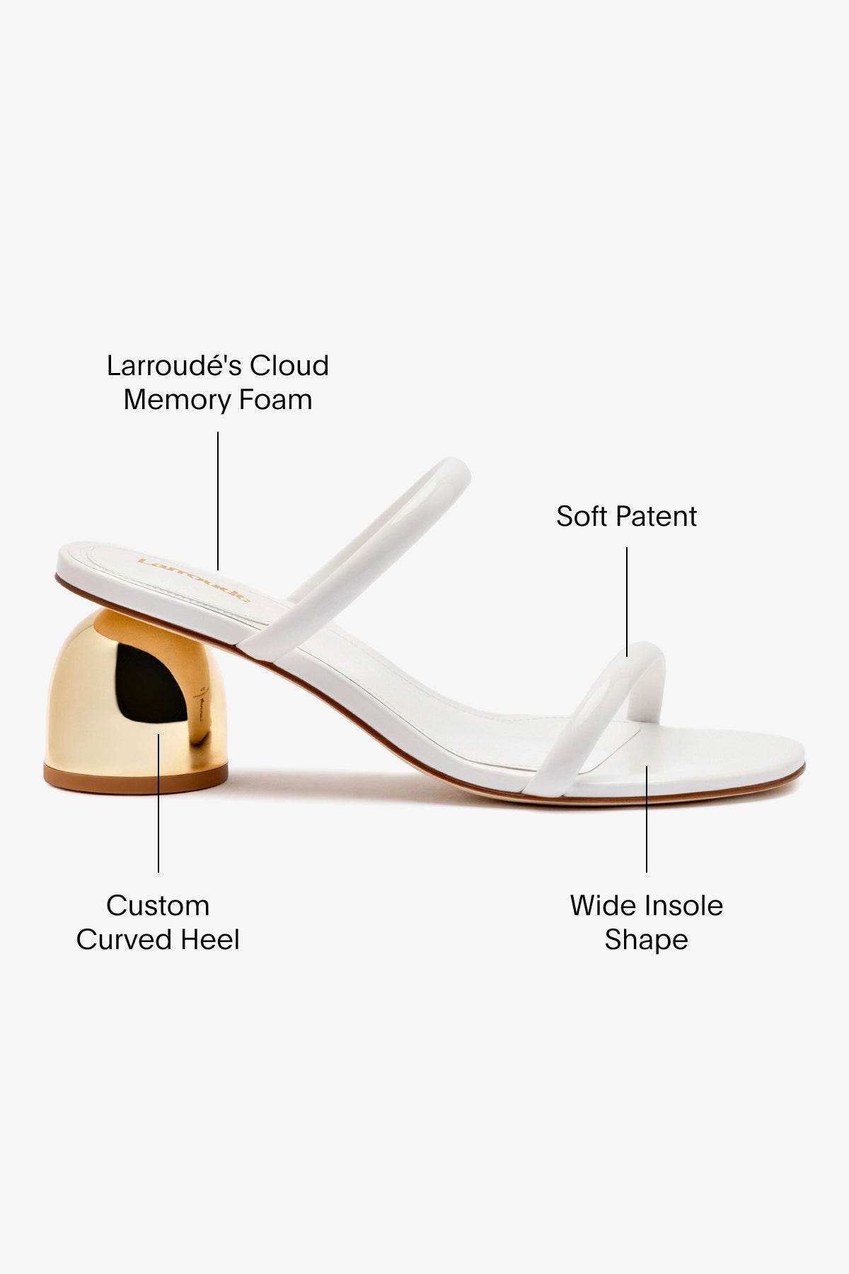White Patent Leather Dew Drop Mule Shoes - Comfortable Women's Slip-On Loafers for Casual Wear, Office & Everyday Outfits