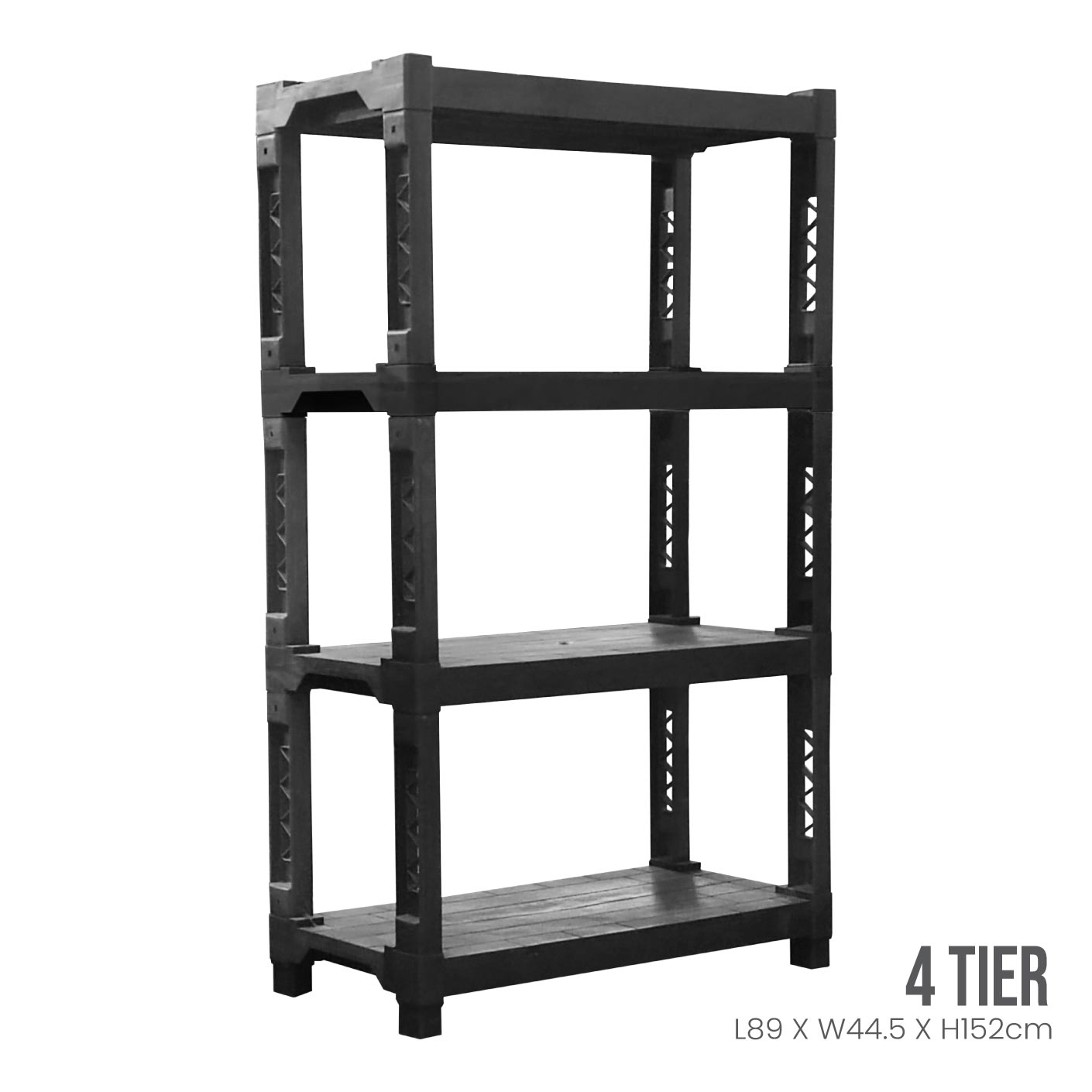 4 Tier Shelving Unit - DIY Storage Shelf Organizer for Home, Garage, and Office - Heavy Duty Metal Rack for Books, Toys, and Supplies